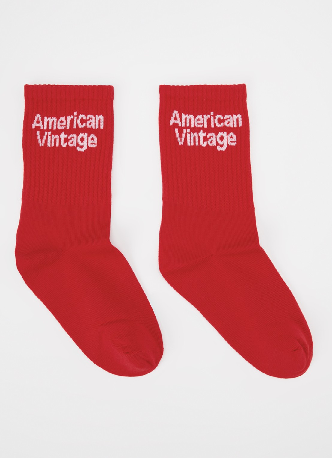 American Vintage Clypsun sokken in katoenblend met logo - voorkant rood