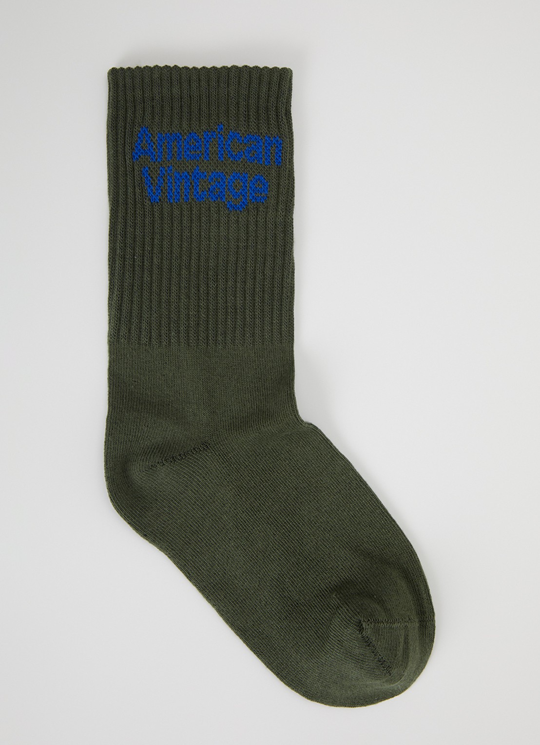 American Vintage Clypsun sokken in katoenblend met logo - voorkant legergroen