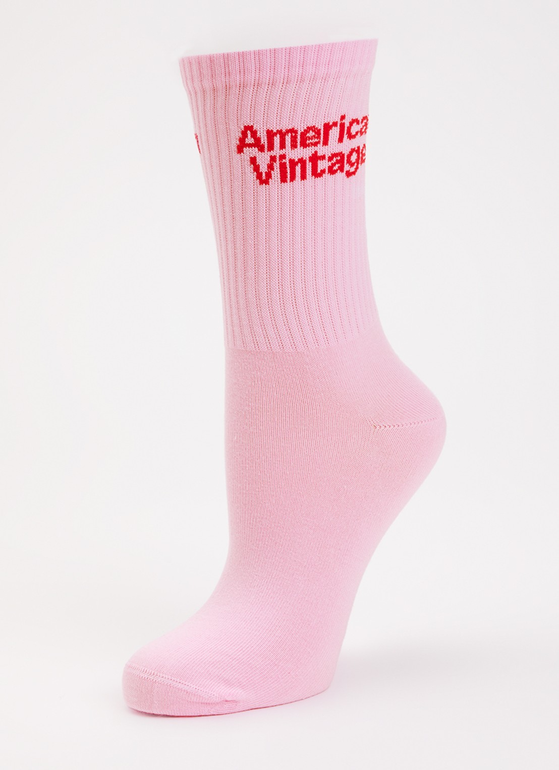 American Vintage Clypsun sokken met logo - detail 3 lichtroze
