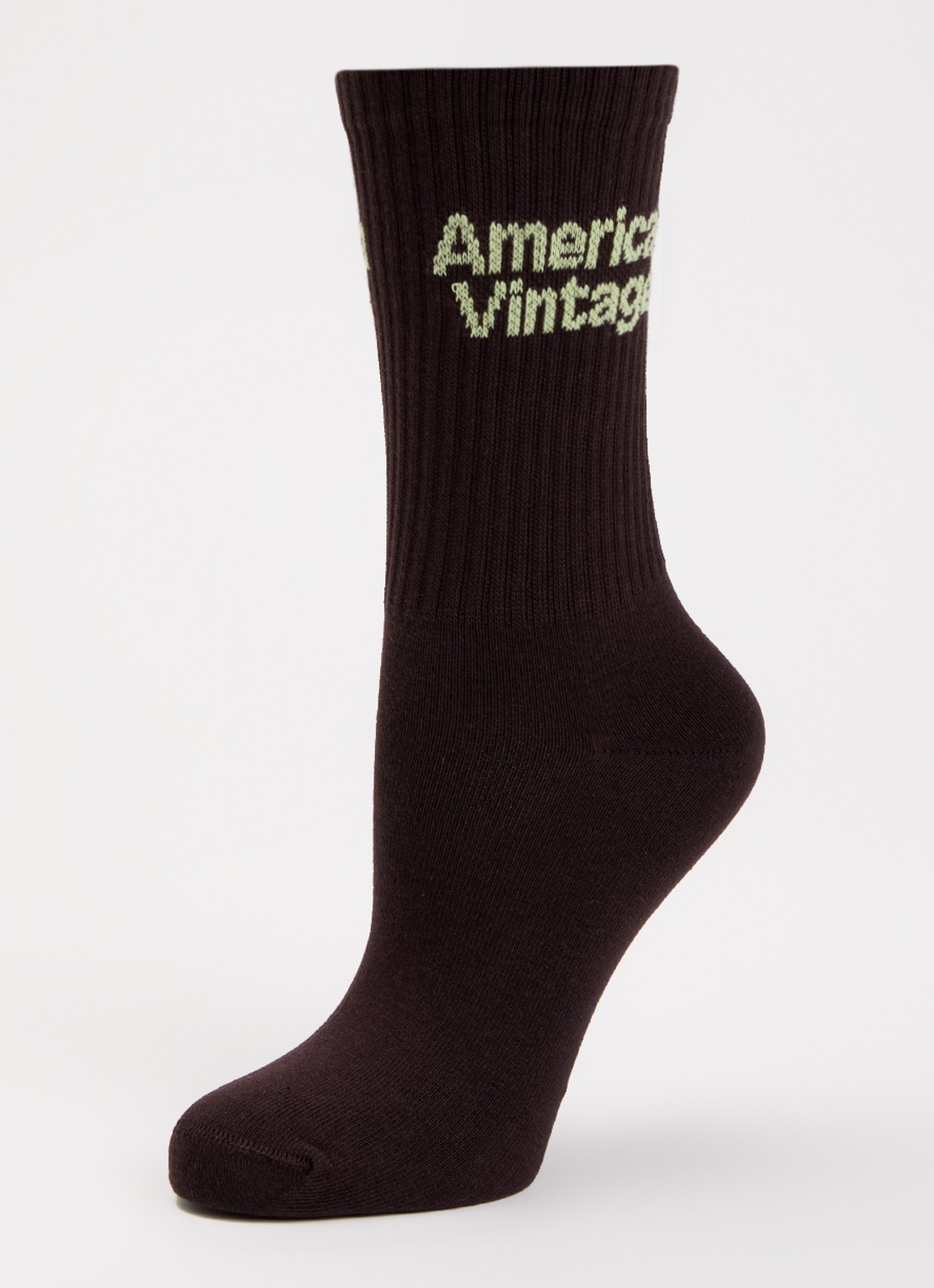 American Vintage Clypsun sokken met logo - detail donkerbruin