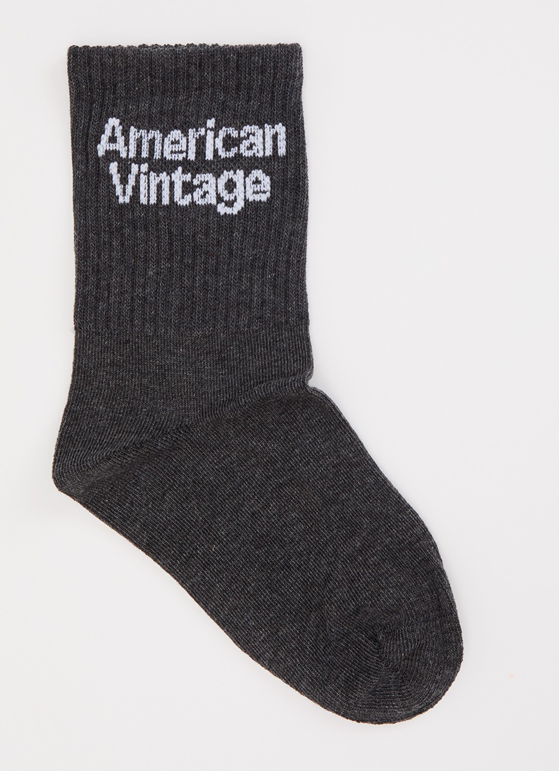 American Vintage Clypsun sokken met logo  - voorkant antraciet