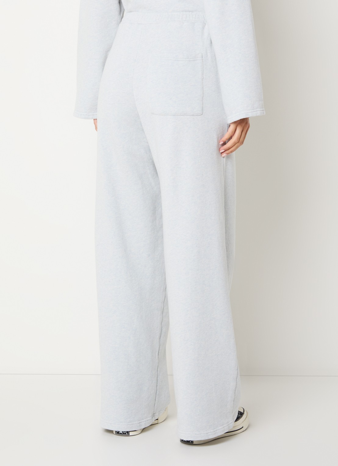 American Vintage Dantown high waist straight fit joggingbroek met steekzakken - achterkant grijsmele