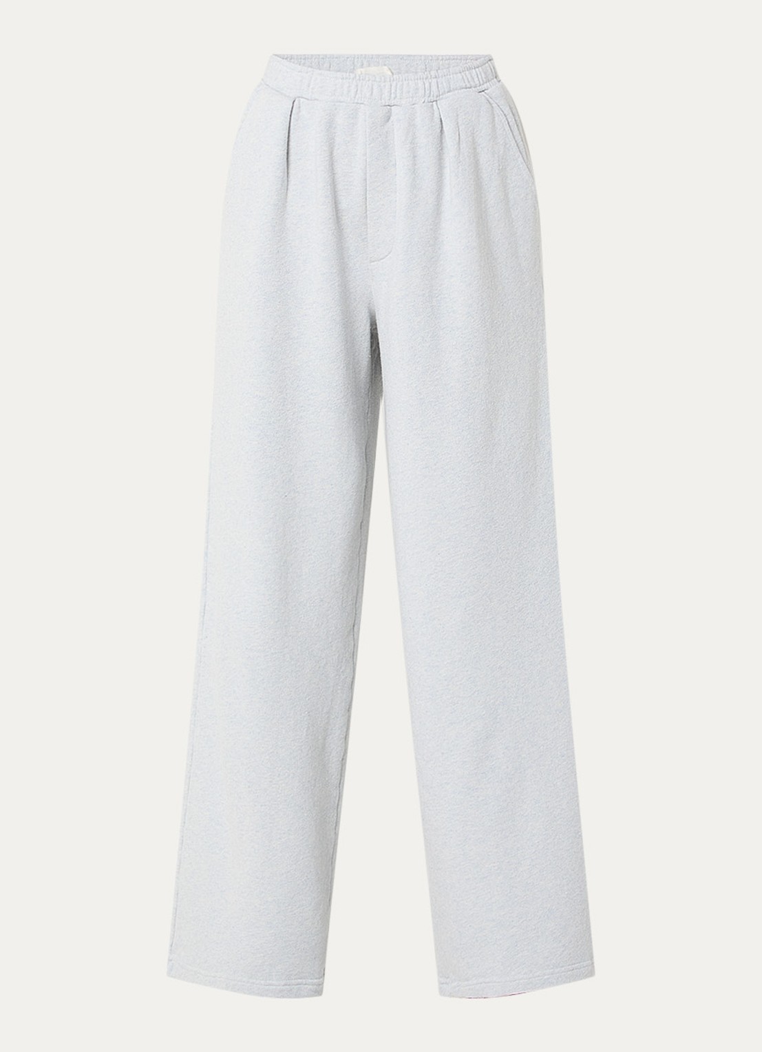American Vintage Dantown high waist straight fit joggingbroek met steekzakken - voorkant 2 grijsmele