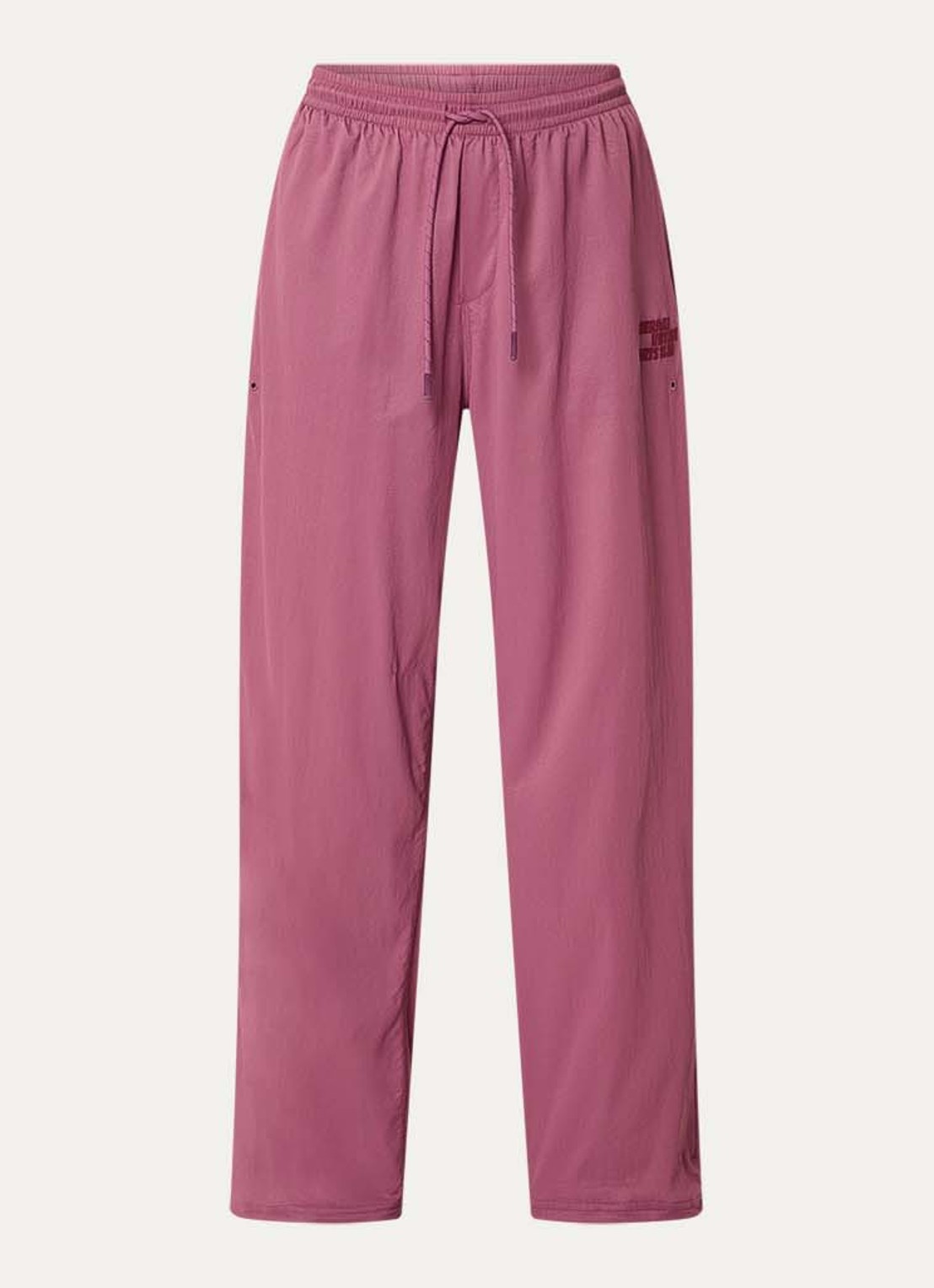 American Vintage Dyffow high waist sport broek met logo en ritszakken - voorkant roze