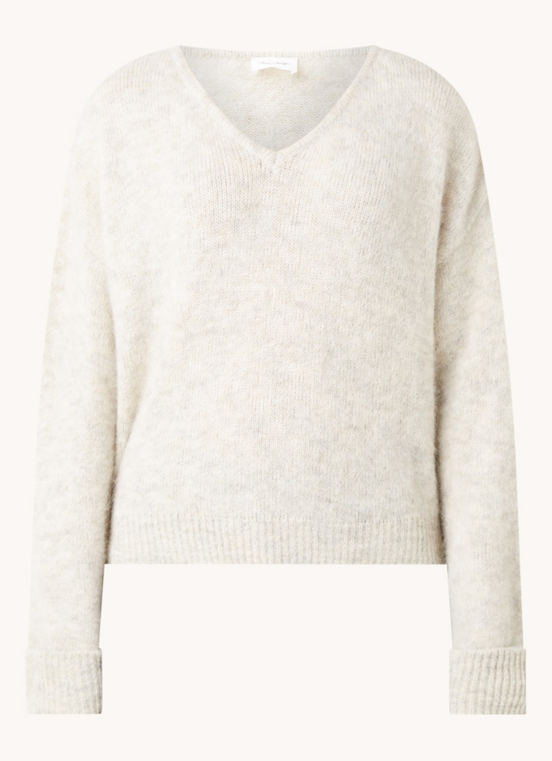 American Vintage East fijngebreide pullover in alpaca wolblend - voorkant 2 beige
