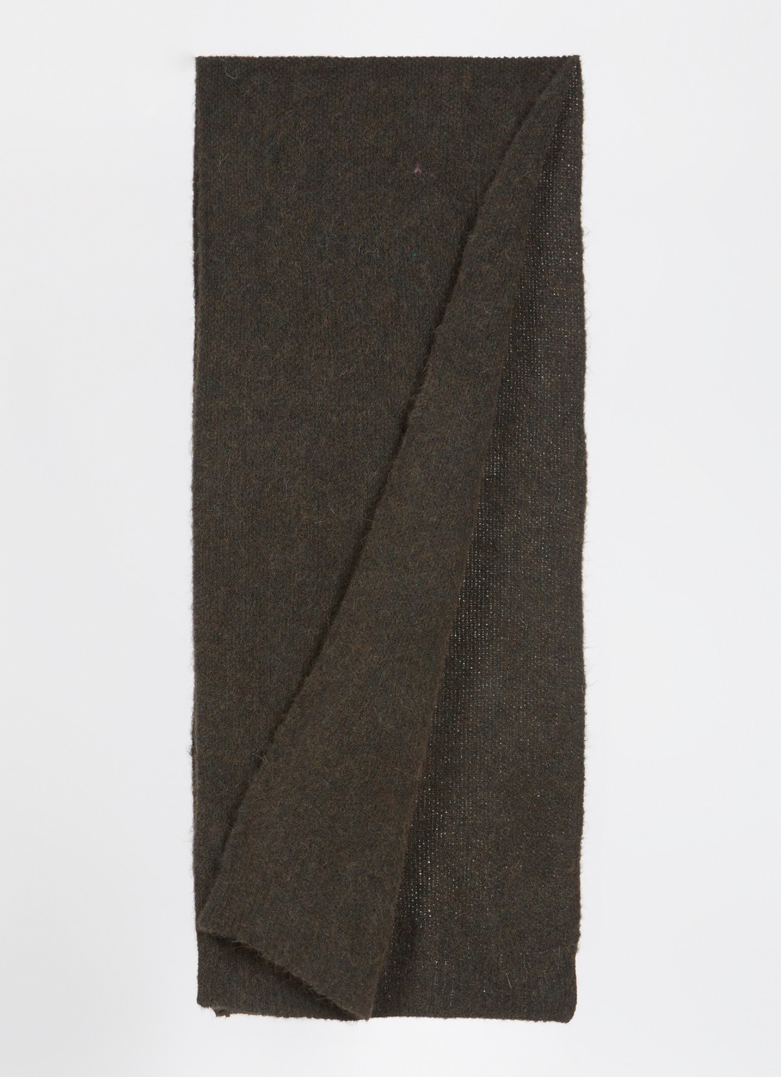 American Vintage East sjaal in alpaca wolblend 180 x 42 cm - detail 2 bronsgroen