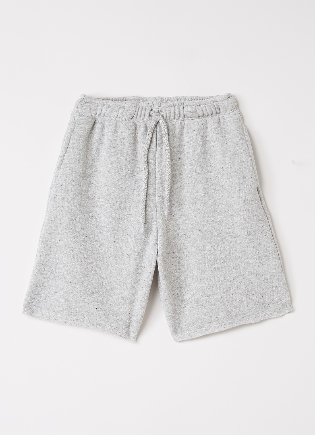 American Vintage Evona straight fit korte joggingbroek met trekkoord - voorkant grijs