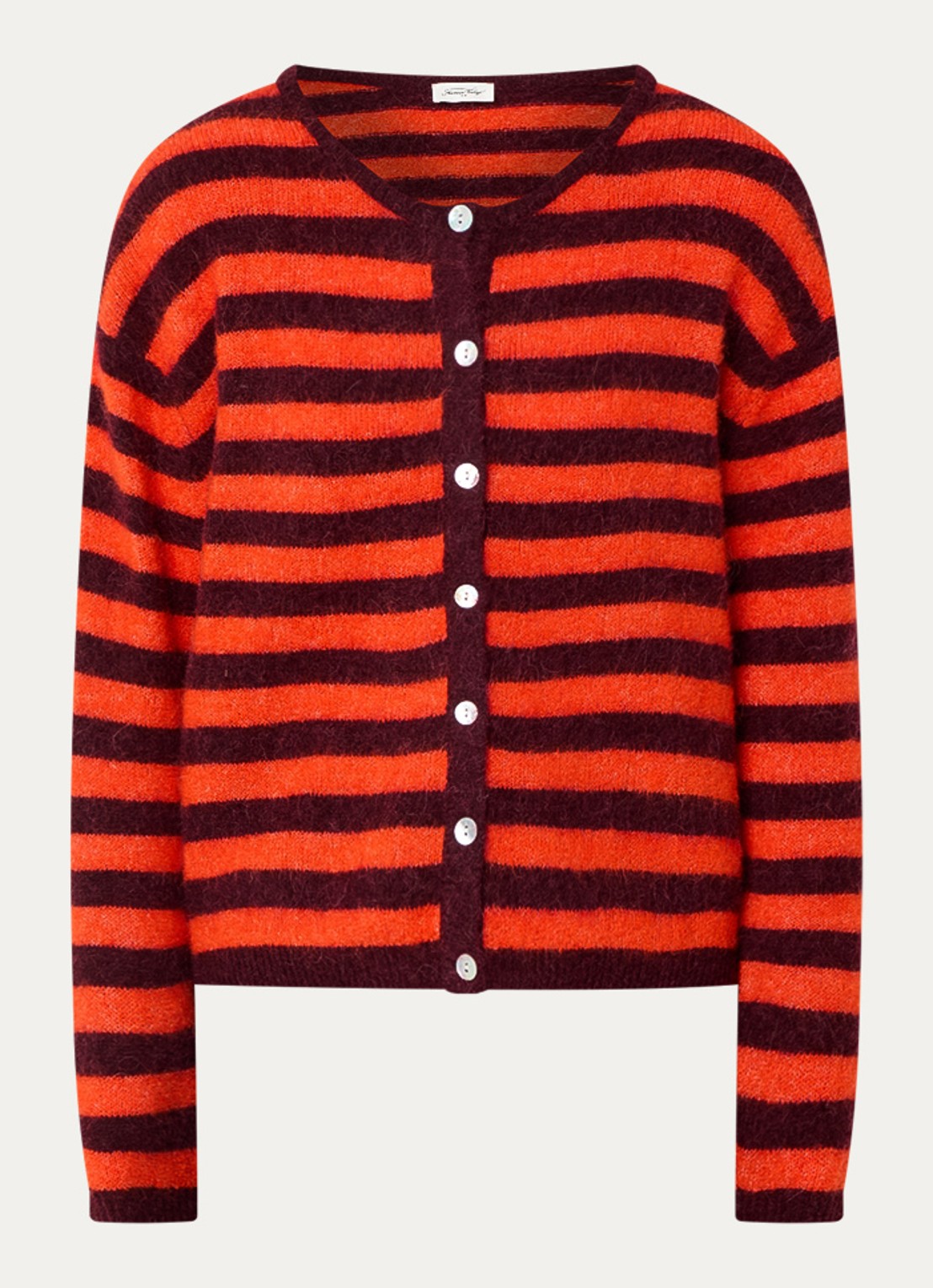 American Vintage Fijngebreid vest in alpaca wolblend - voorkant 3 rood