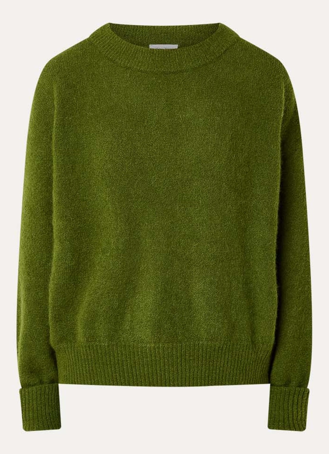 American Vintage Fijngebreide trui in alpaca wolblend - voorkant 3 groen