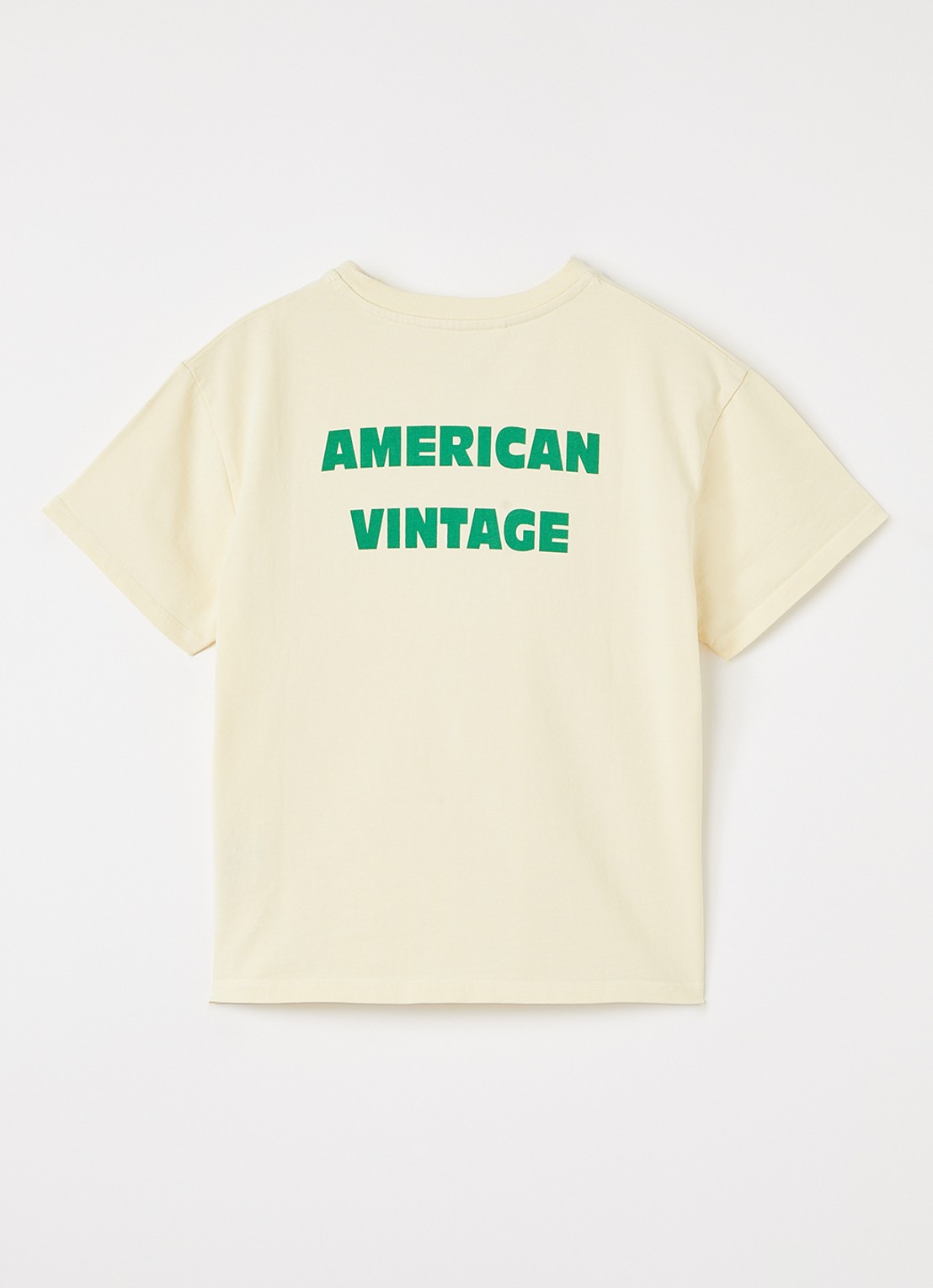 American Vintage Fiz Valley T-shirt met logoprint - voorkant 2 vanillegeel