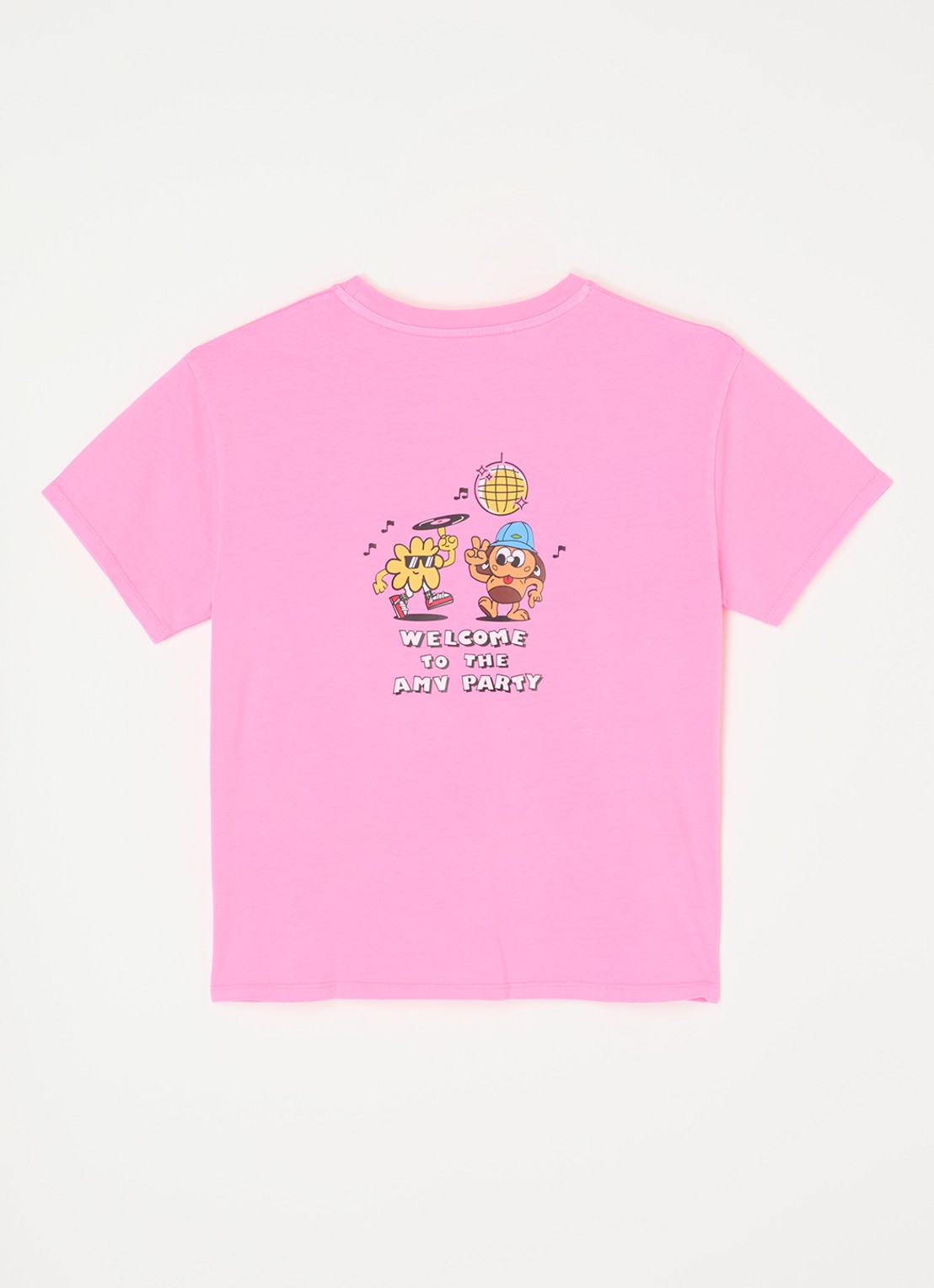 American Vintage Fiz Valley T-shirt met logoprint - voorkant 2 neonroze