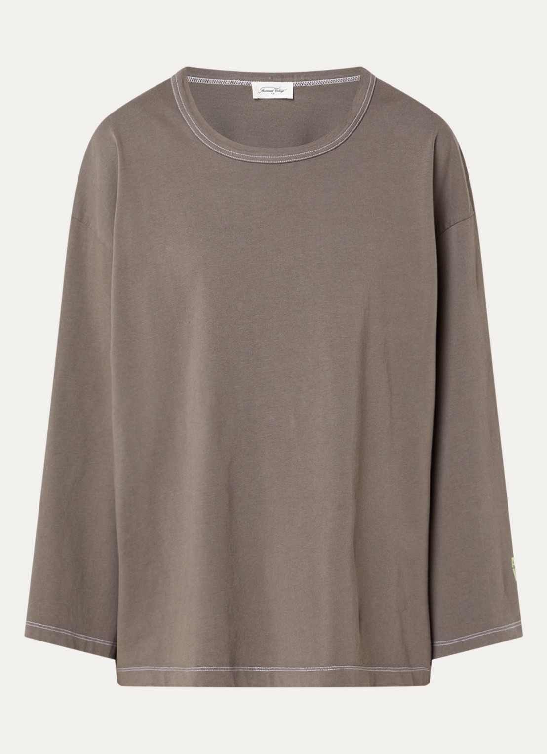 American Vintage Fizvalley long sleeve met ronde hals - voorkant lichtbruin