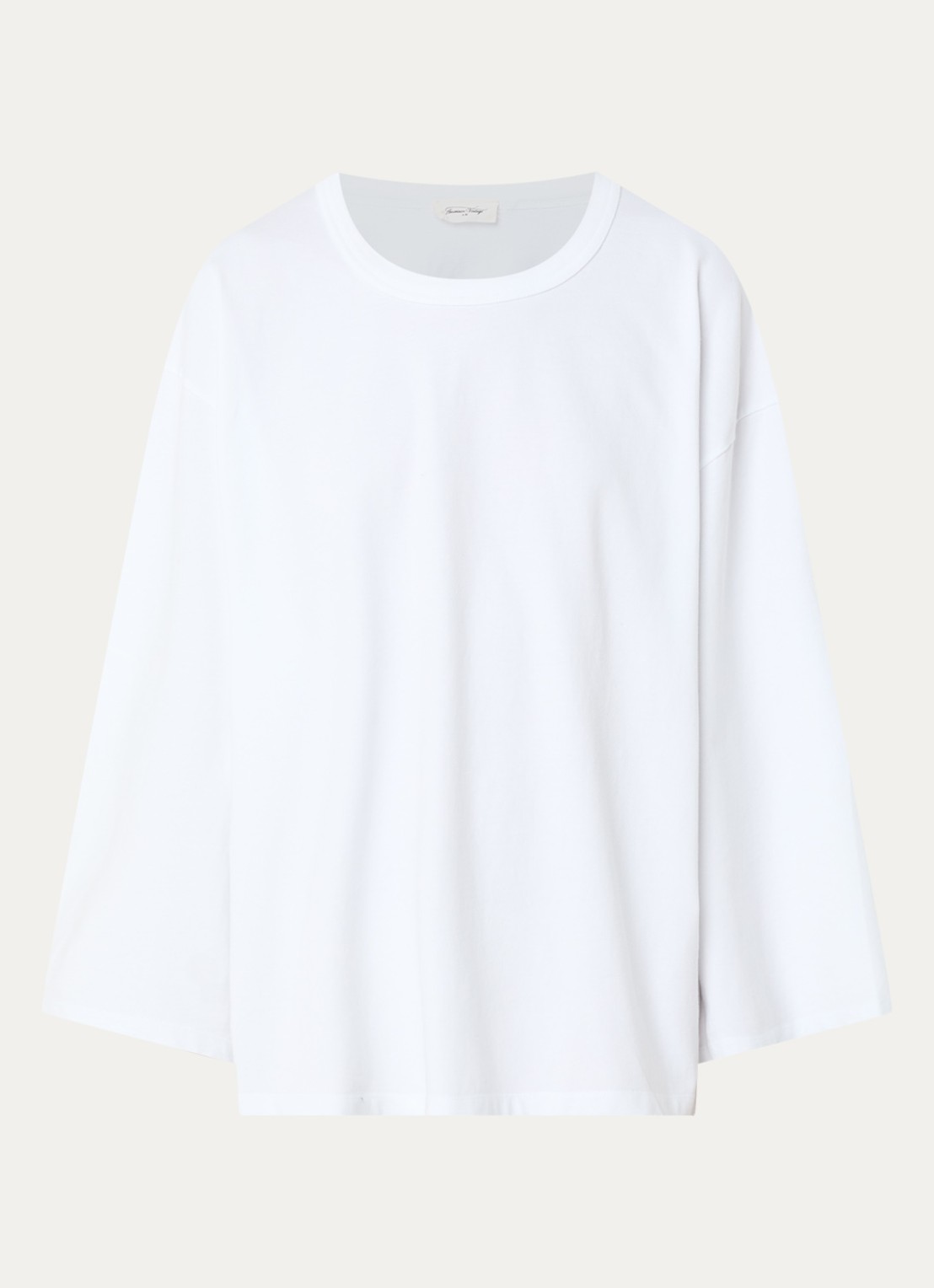 American Vintage Fizvalley oversized longsleeve met ronde hals - voorkant 2 wit