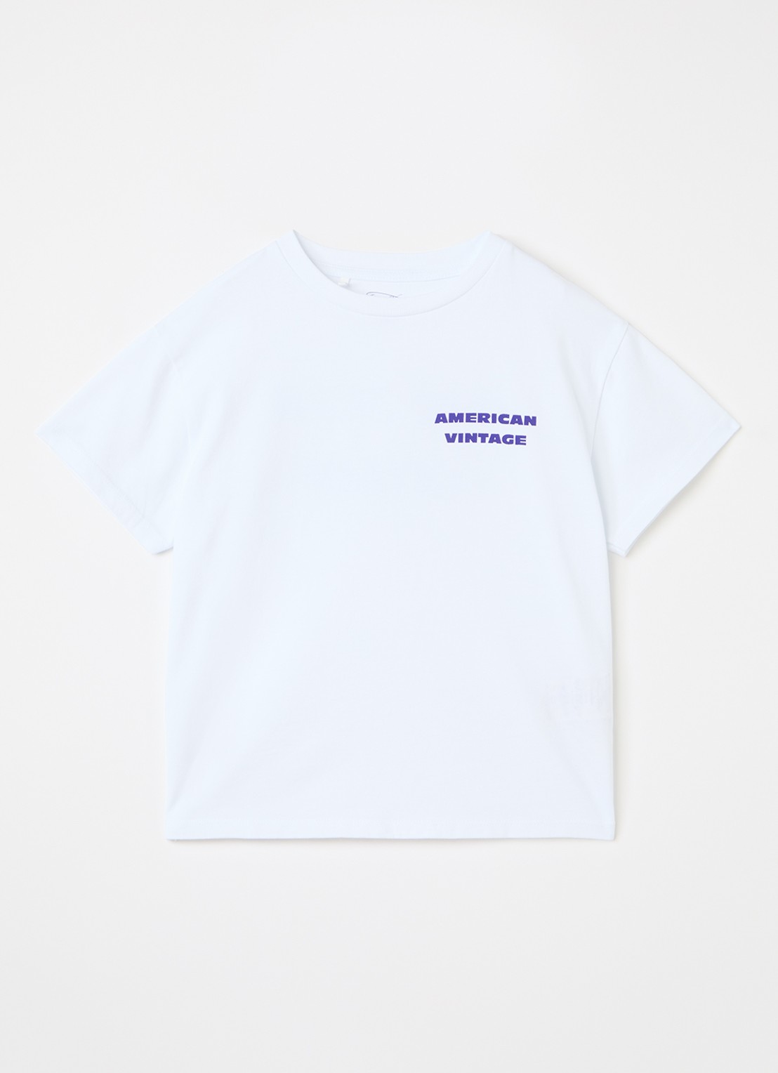 American Vintage Fizvalley oversized T-shirt met logo- en backprint - voorkant wit
