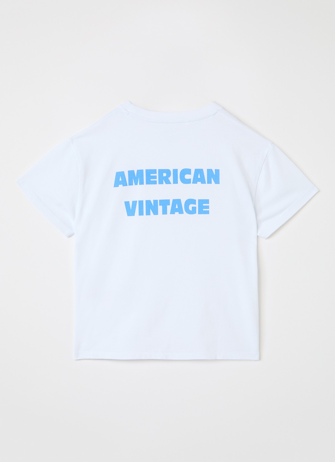 American Vintage Fizvalley oversized T-shirt met logo- en backprint - voorkant 2 wit