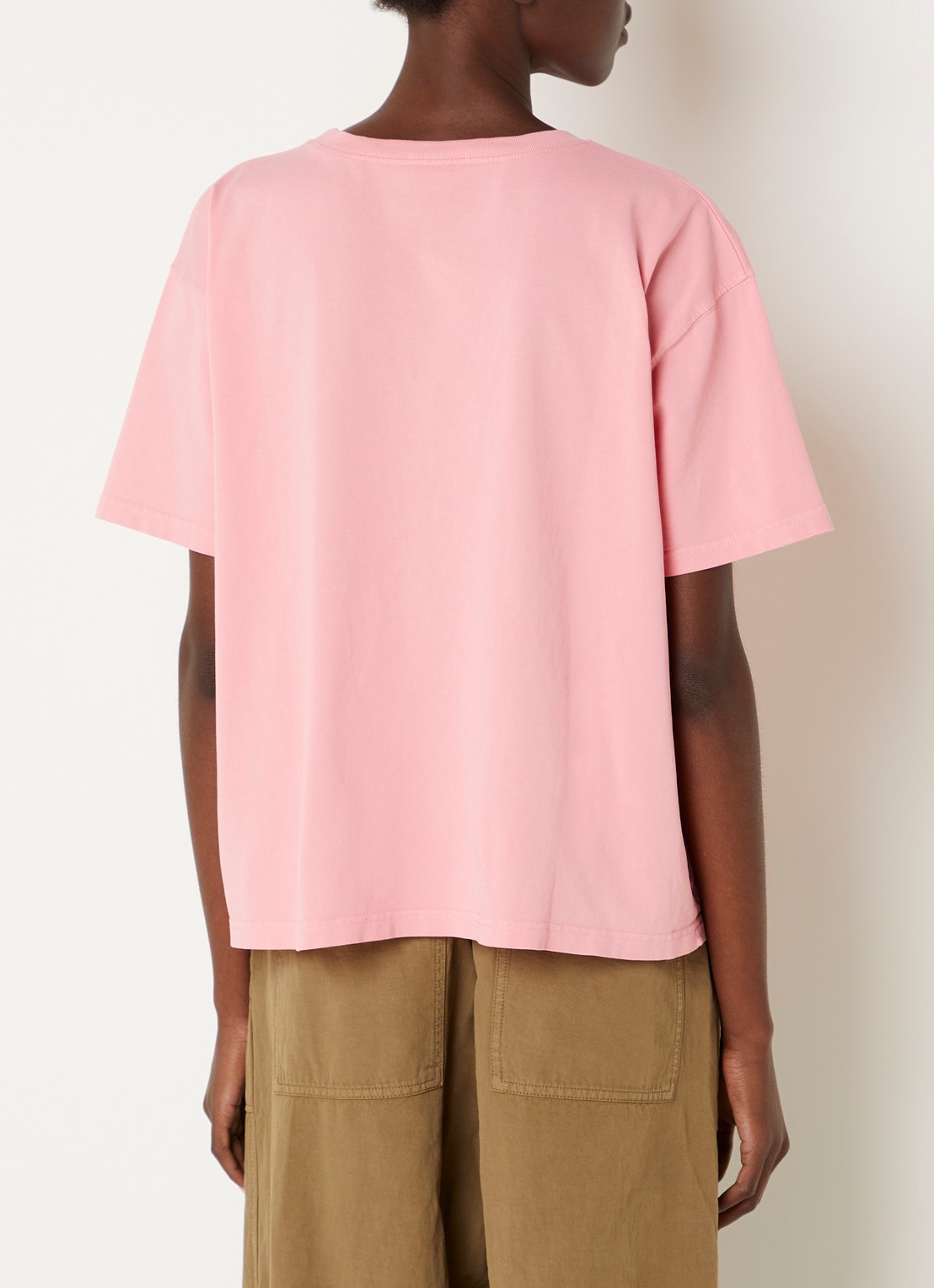 American Vintage Fizvalley T-shirt met ronde hals - achterkant roze