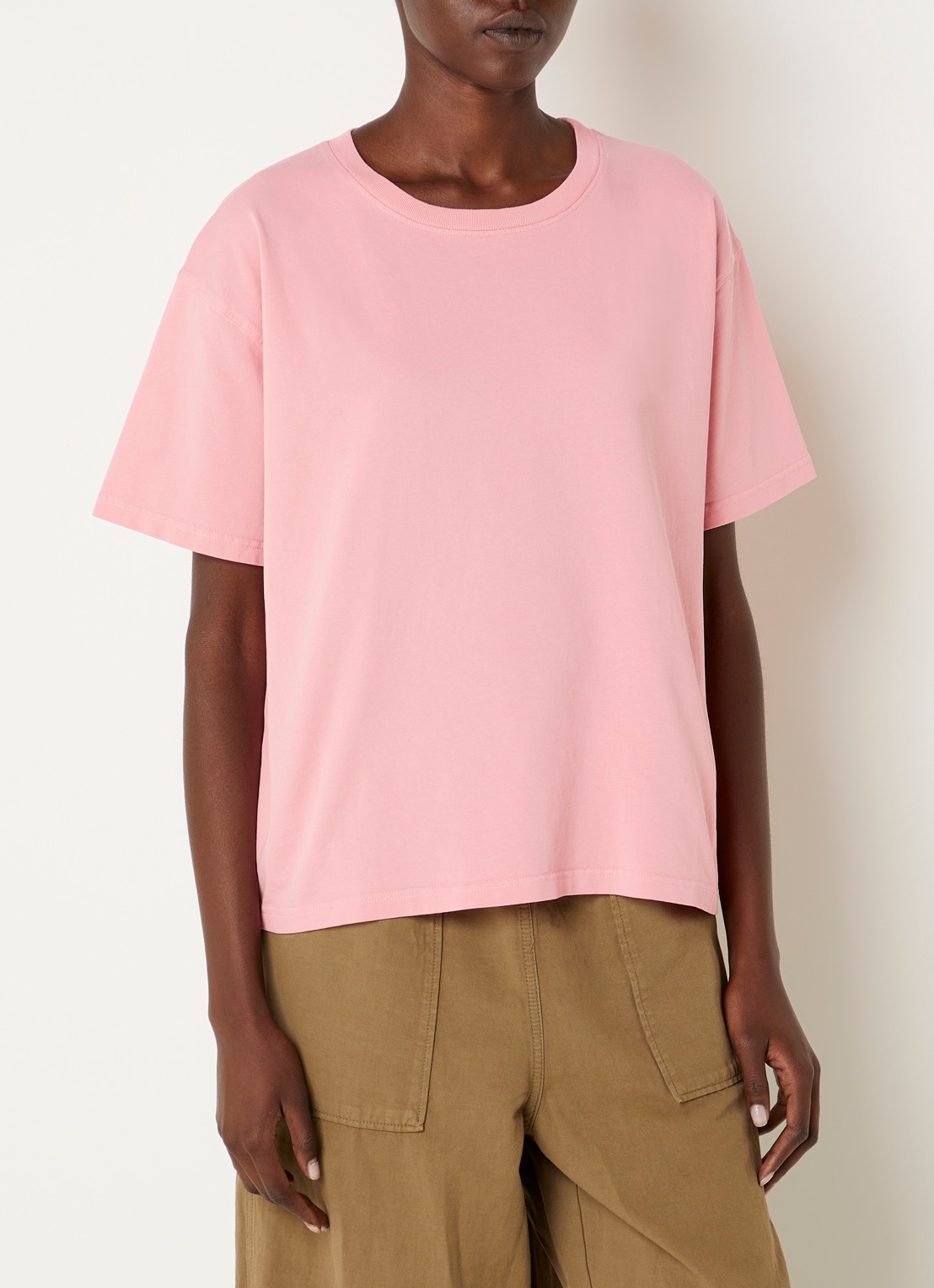 American Vintage Fizvalley T-shirt met ronde hals - detail 2 roze