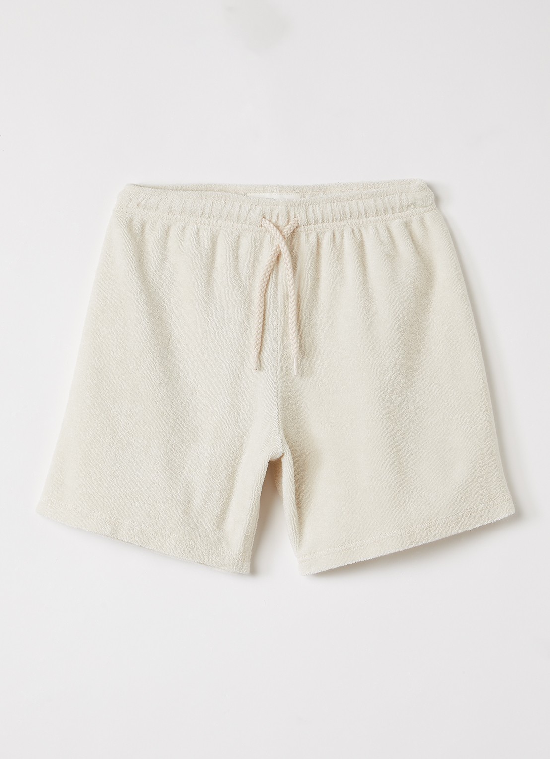 American Vintage Fluxow loose fit korte broek van badstof - voorkant creme