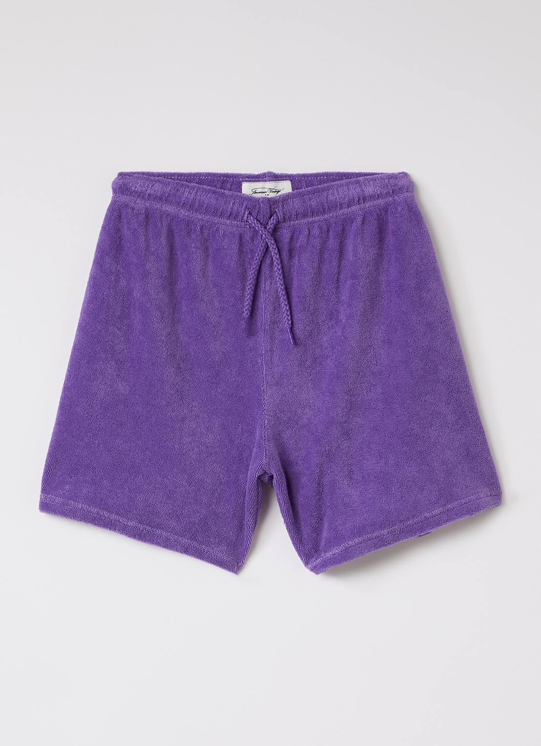 American Vintage Fluxow loose fit korte broek van badstof - voorkant paars