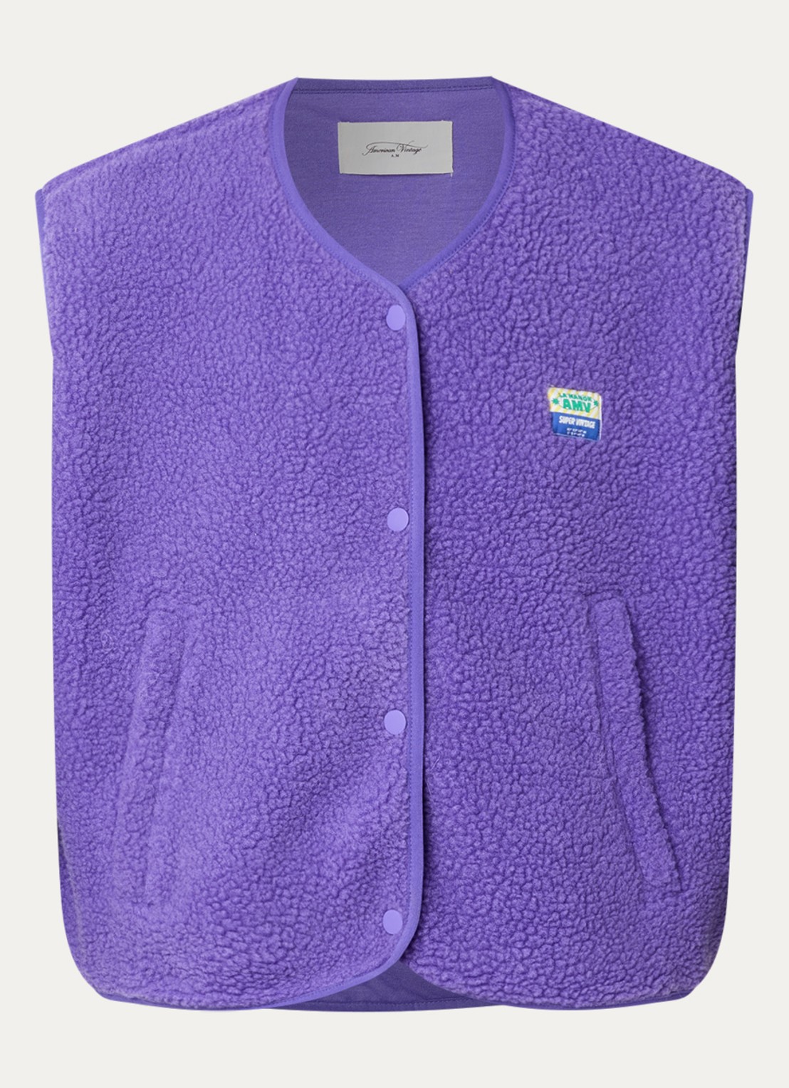 American Vintage Hoktown gilet met steekzakken - voorkant 2 paars