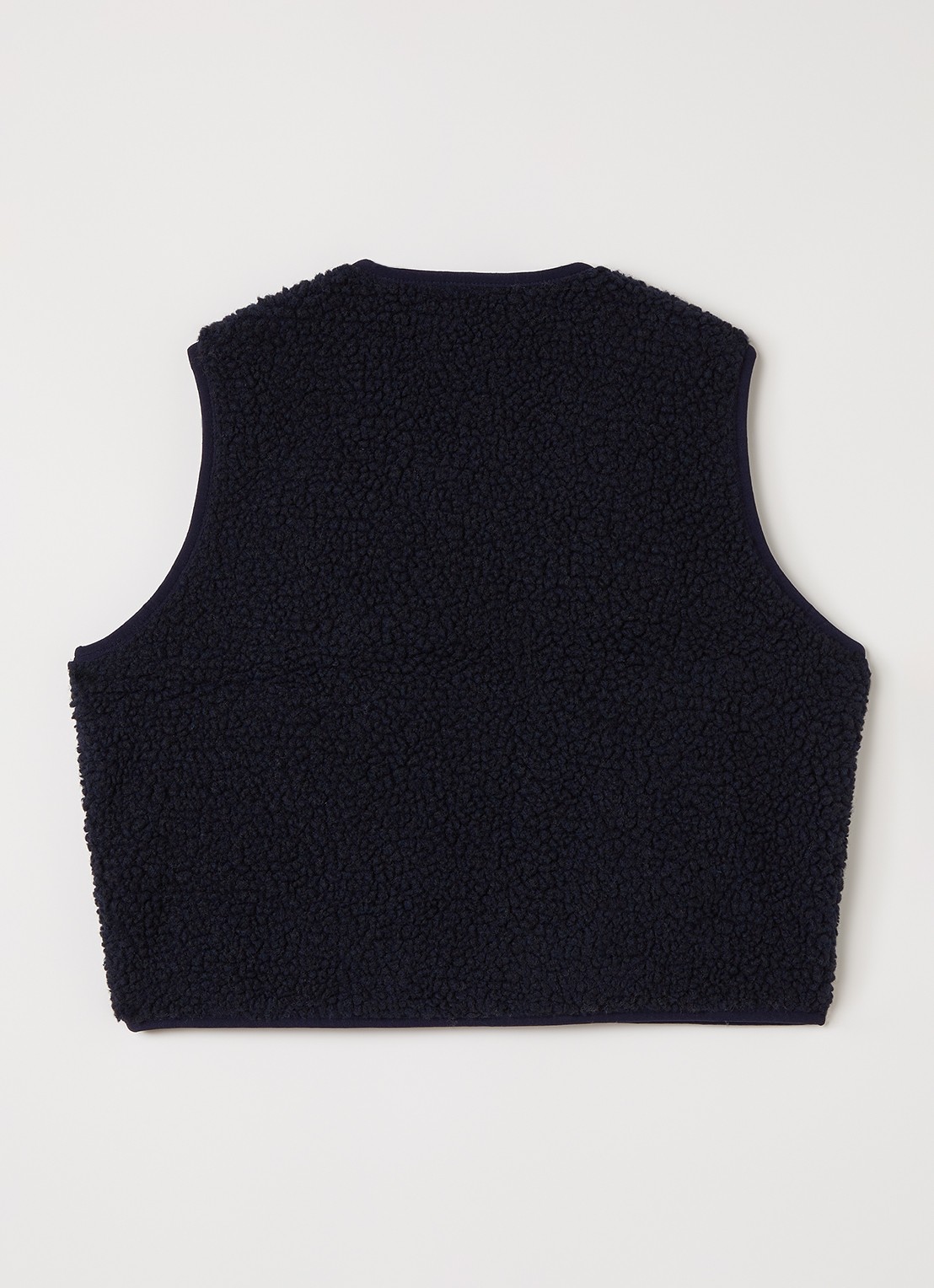 American Vintage Hoktown vest van teddy met logo - achterkant 3 donkerblauw