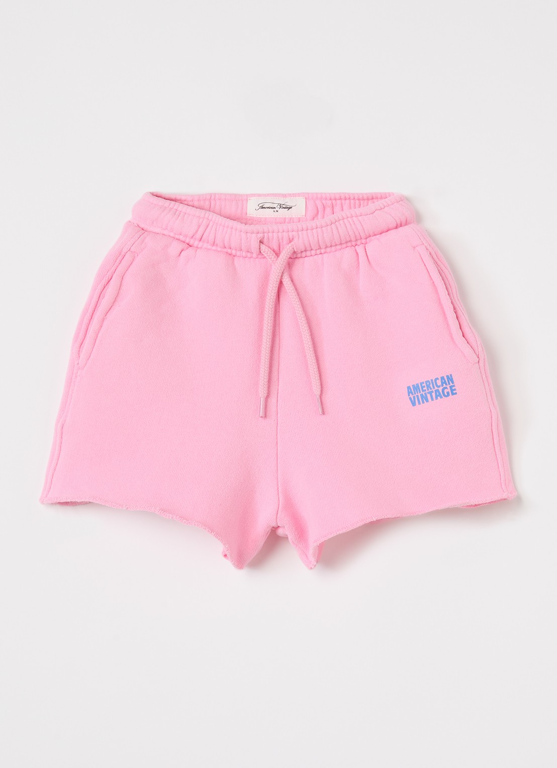 American Vintage Izubird loose fit korte joggingbroek met logo - voorkant 2 roze
