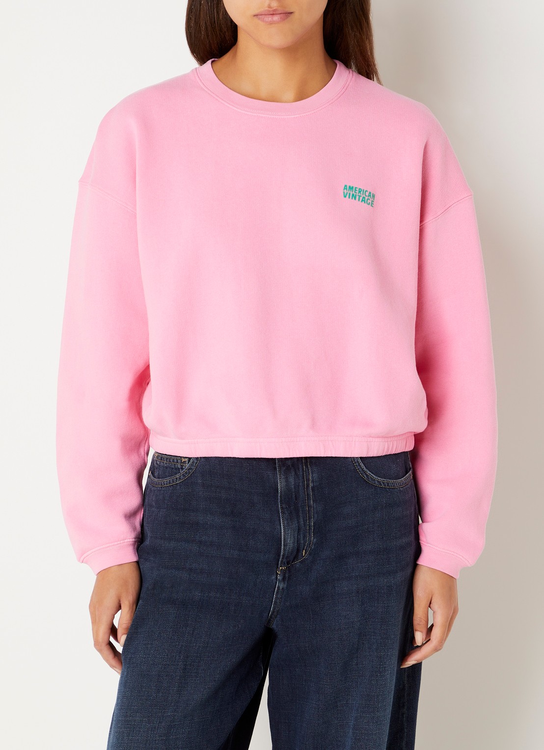American Vintage Izubird sweater met logo - detail 3 roze