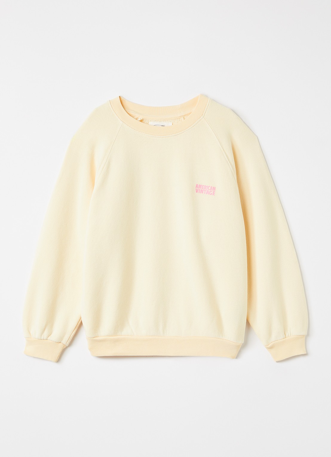 American Vintage Izubird sweater met logo - voorkant lichtgeel