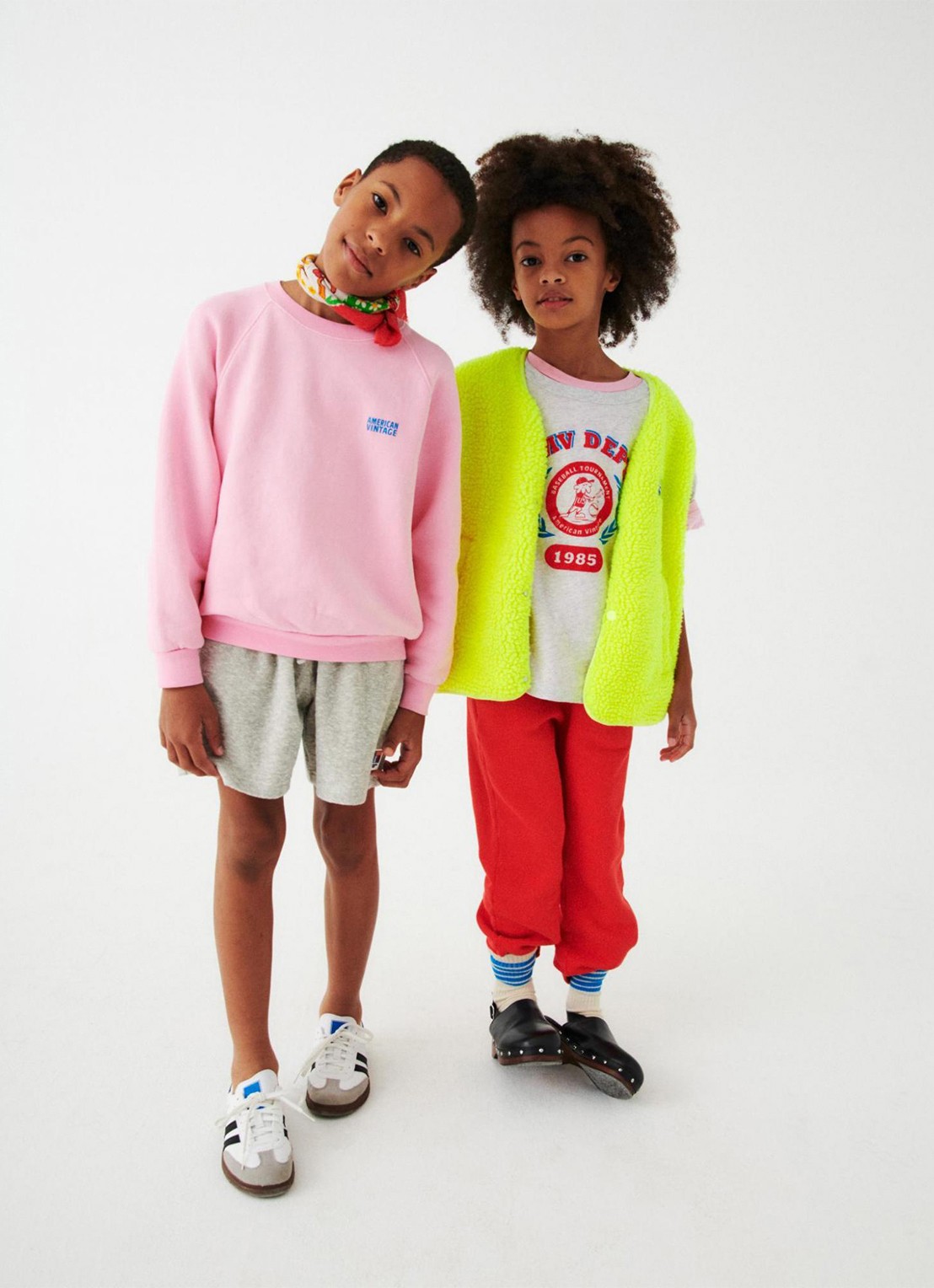 American Vintage Izubird sweater met logo - voorkant 4 roze