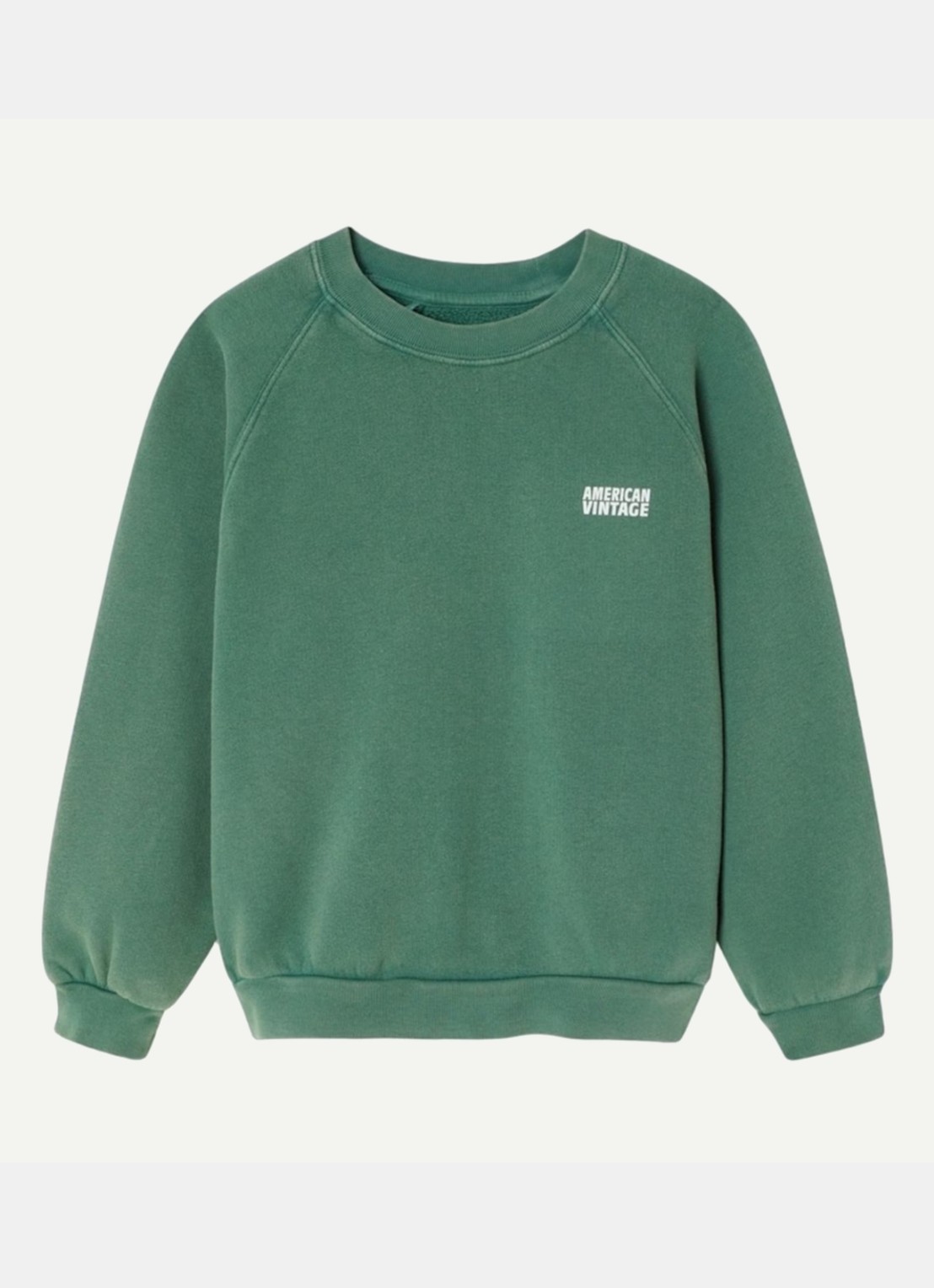 American Vintage Izubird sweater met logo - voorkant groen