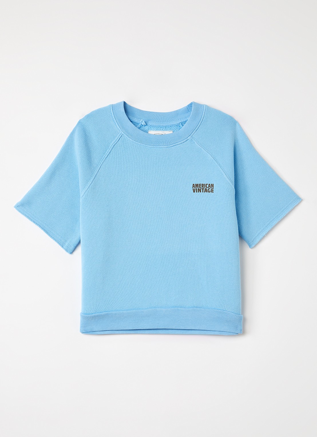 American Vintage Izubird sweater met logo - voorkant blauw