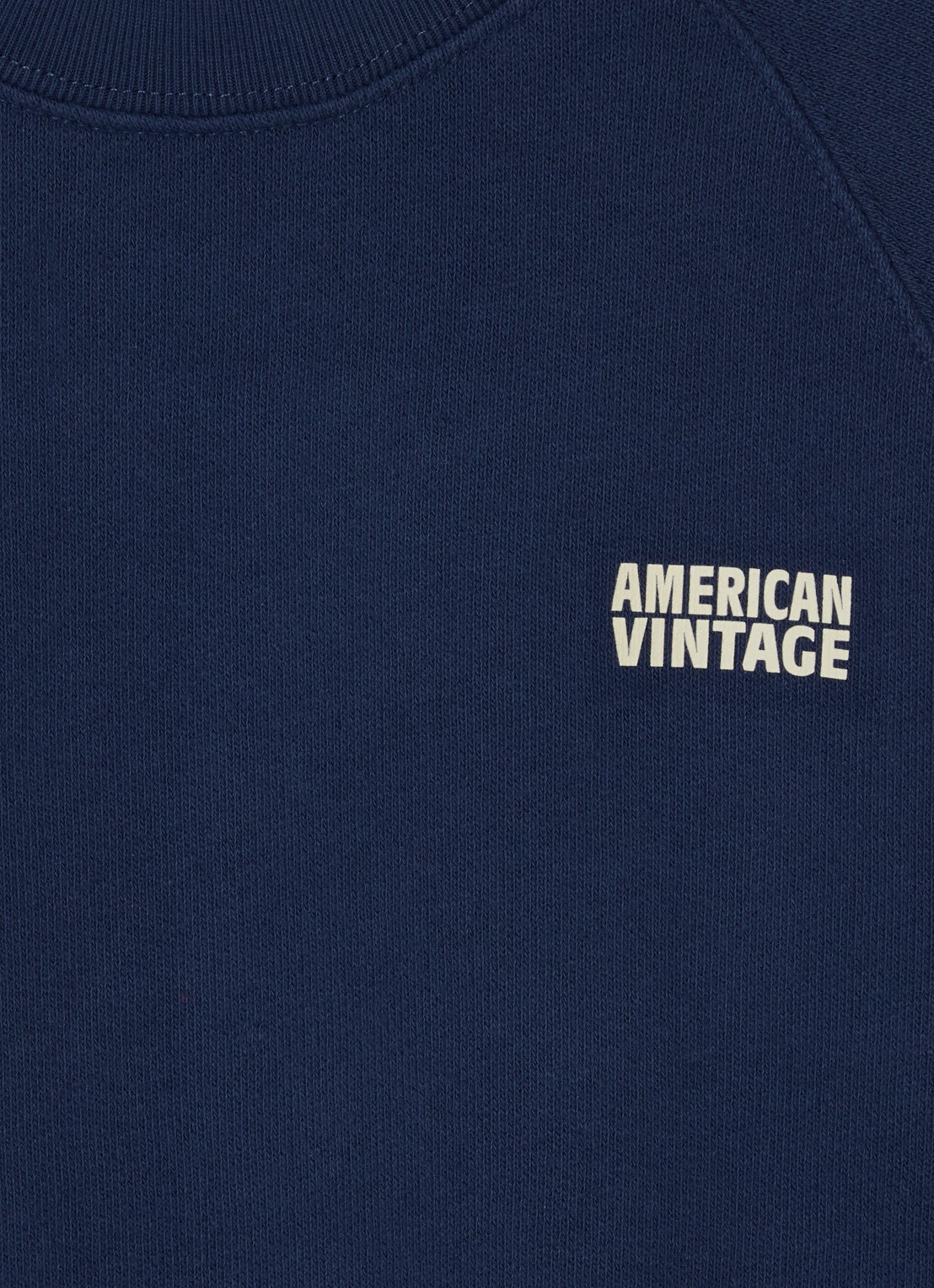 American Vintage Izubird sweater met logo - detail 3 donkerblauw
