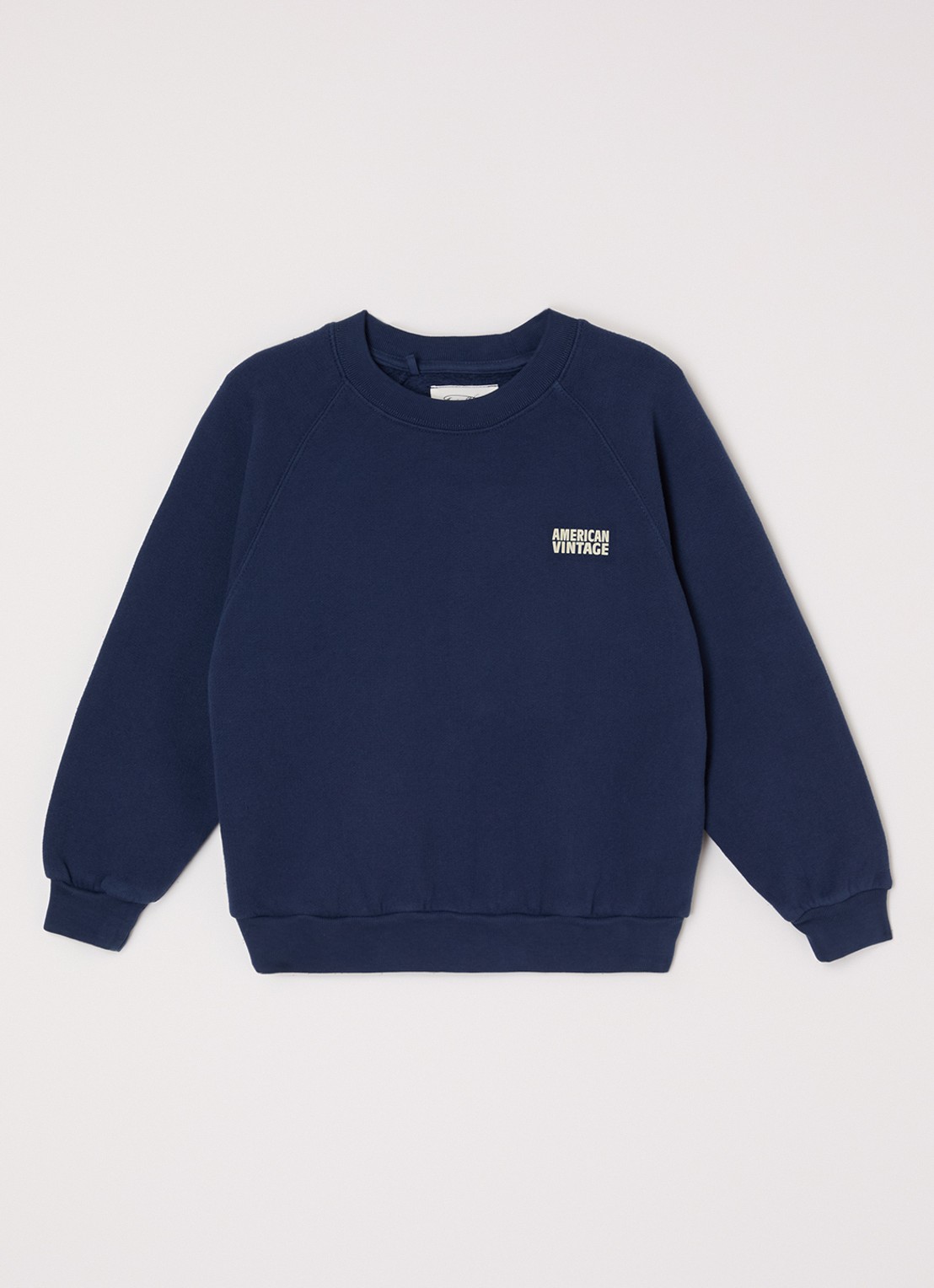 American Vintage Izubird sweater met logo - voorkant donkerblauw
