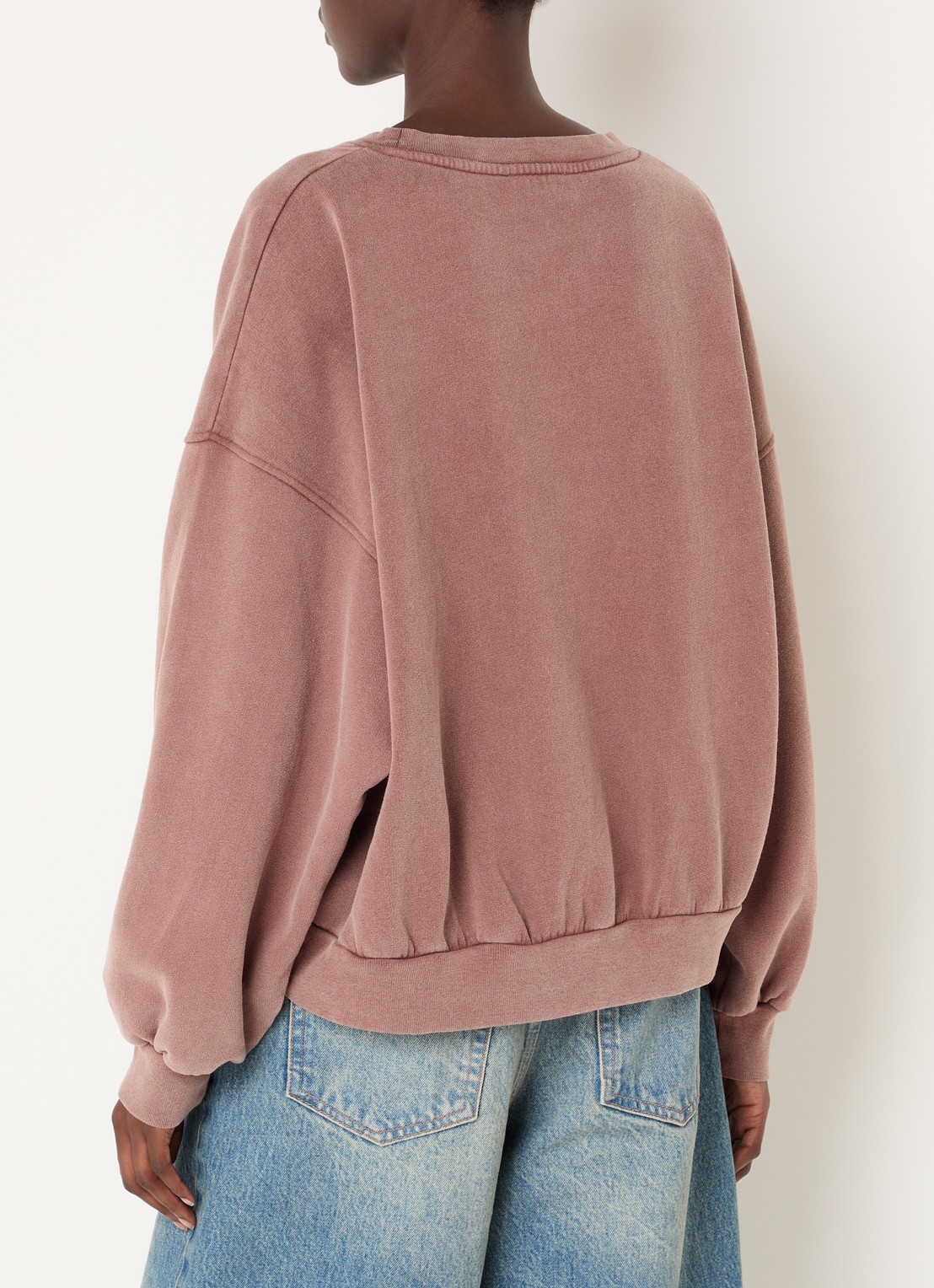 American Vintage Jitbaynoyer sweater met logo  - achterkant bruin