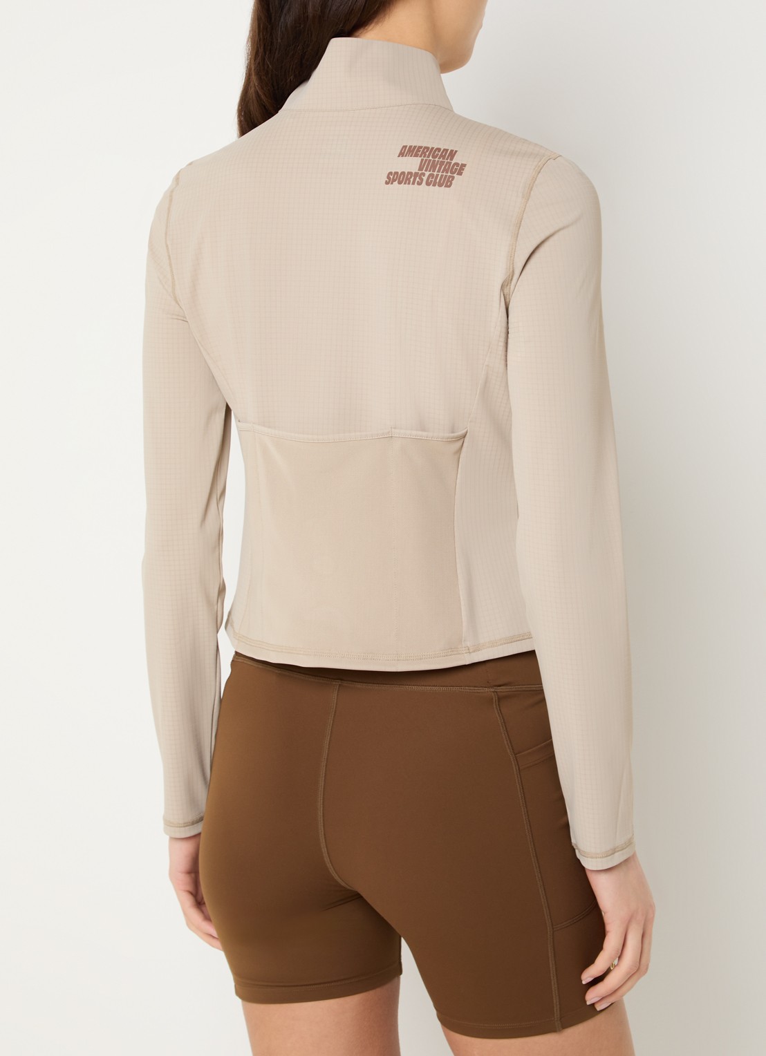 American Vintage Jizzo sweatvest met ritszakken - achterkant 4 beige