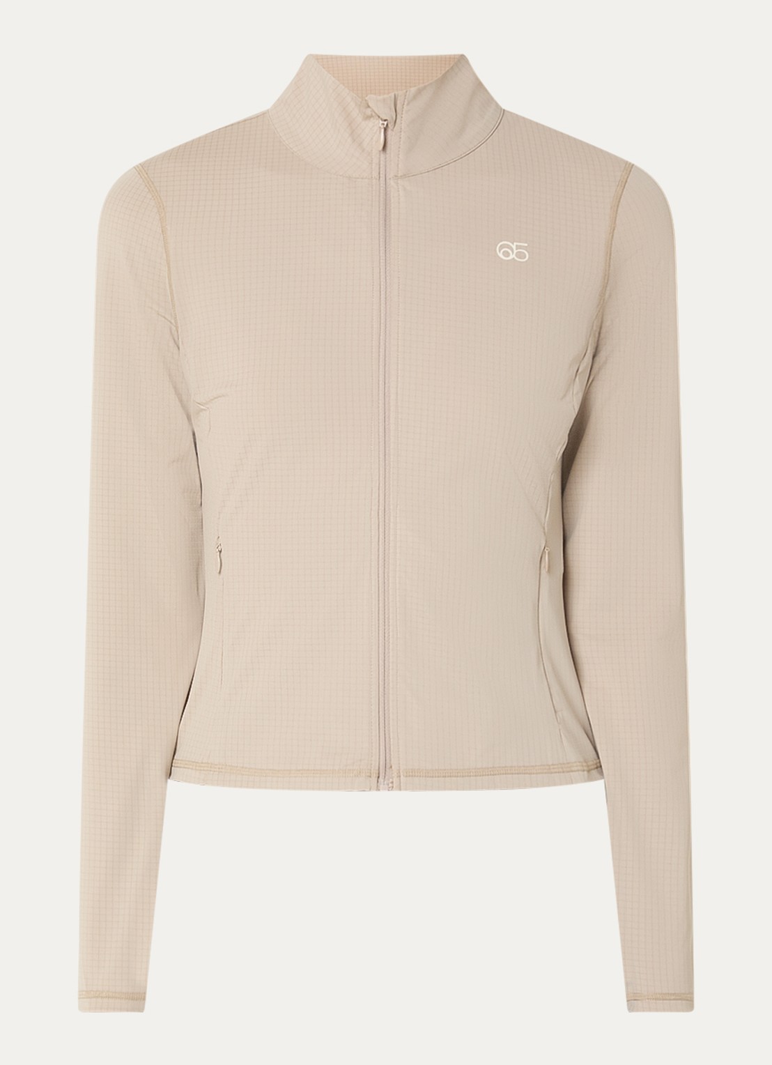 American Vintage Jizzo sweatvest met ritszakken - voorkant beige