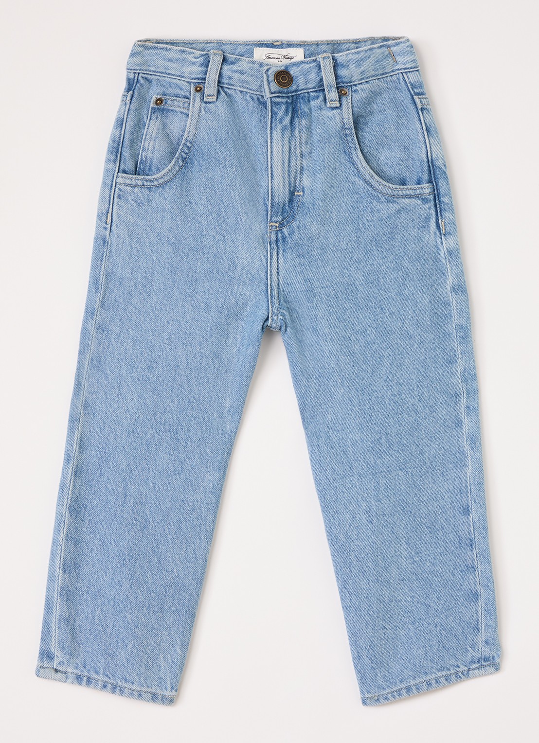 American Vintage Joybird regular fit jeans met lichte wassing - voorkant 2 indigo