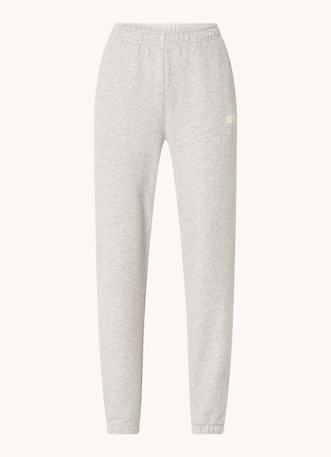 American Vintage Kodytown high waist tapered fit joggingbroek van  katoen - voorkant grijsmele