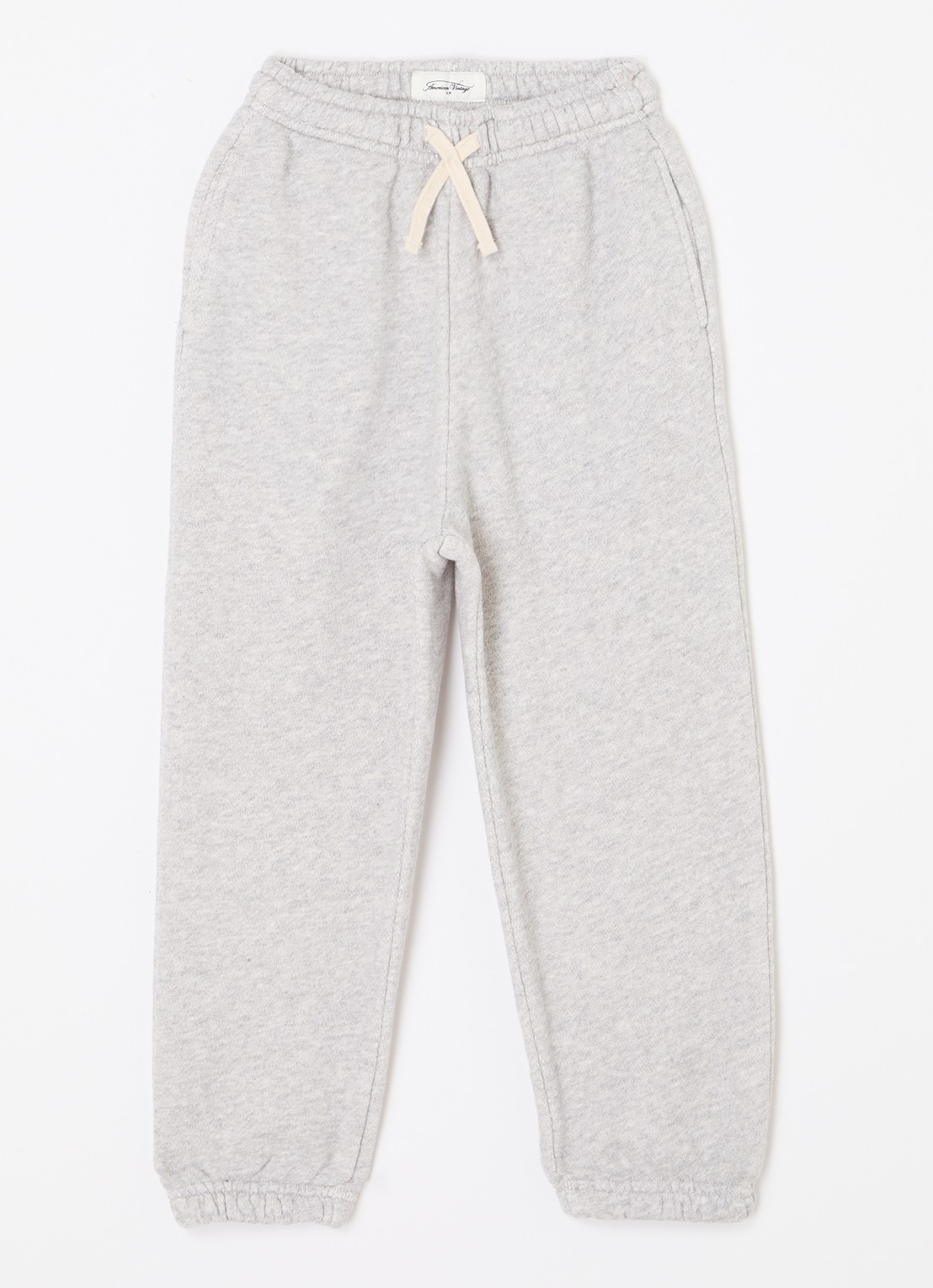 American Vintage Kodytown tapered fit joggingbroek met steekzakken  - voorkant lichtgrijs