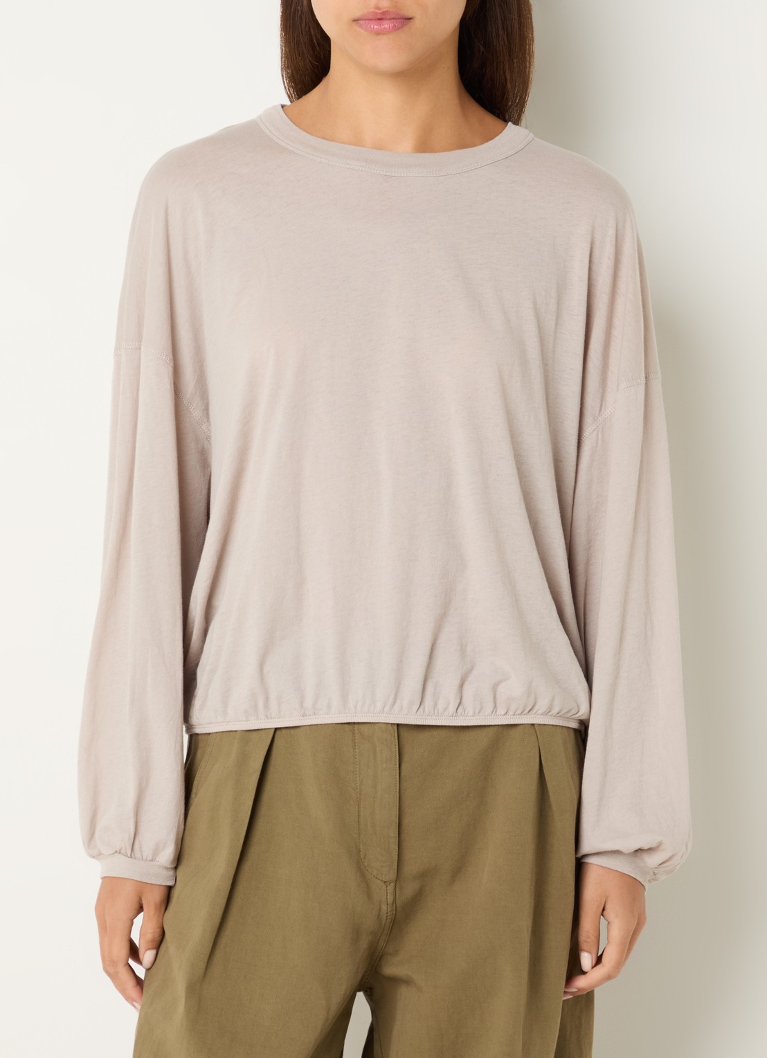 American Vintage Laloom longsleeve met ballonmouw - detail 4 beige