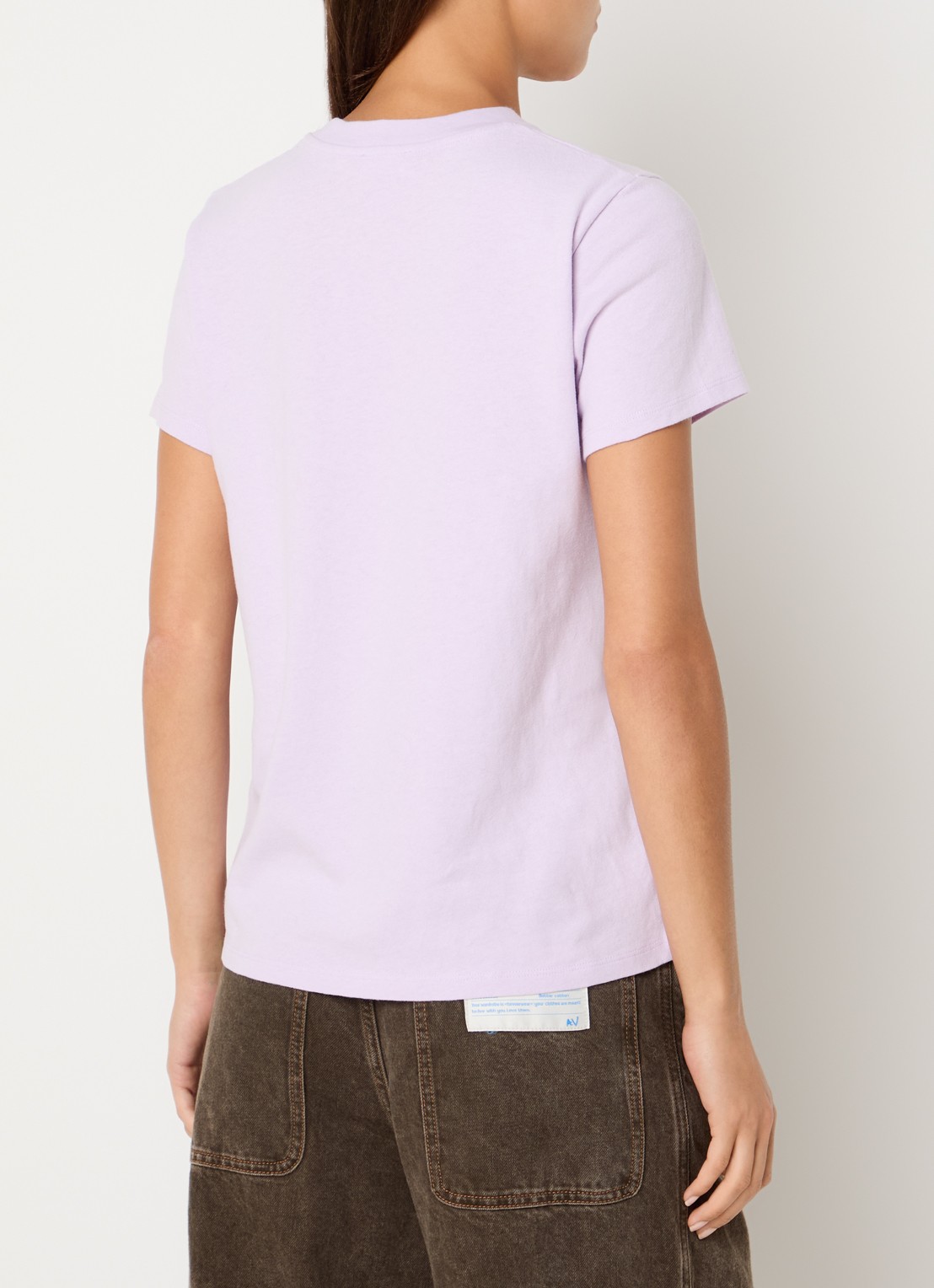 American Vintage Lilas T-shirt met logo - achterkant 4 lila