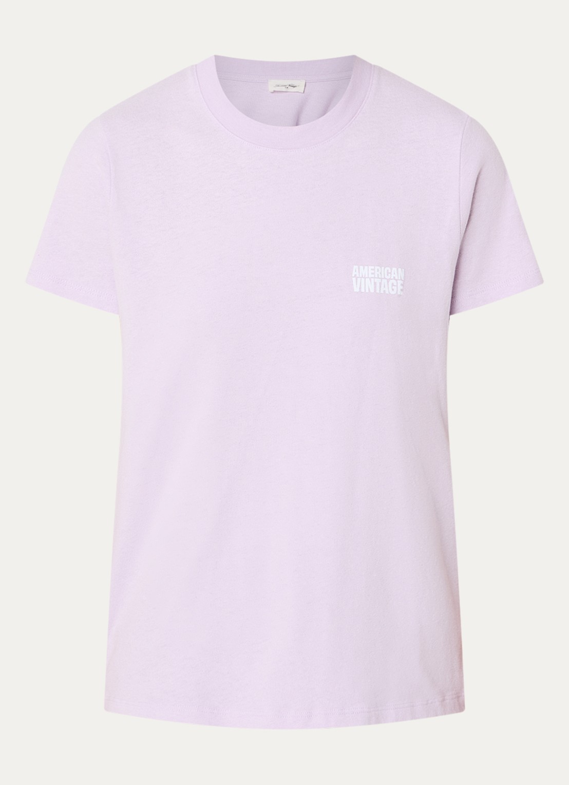 American Vintage Lilas T-shirt met logo - voorkant 2 lila