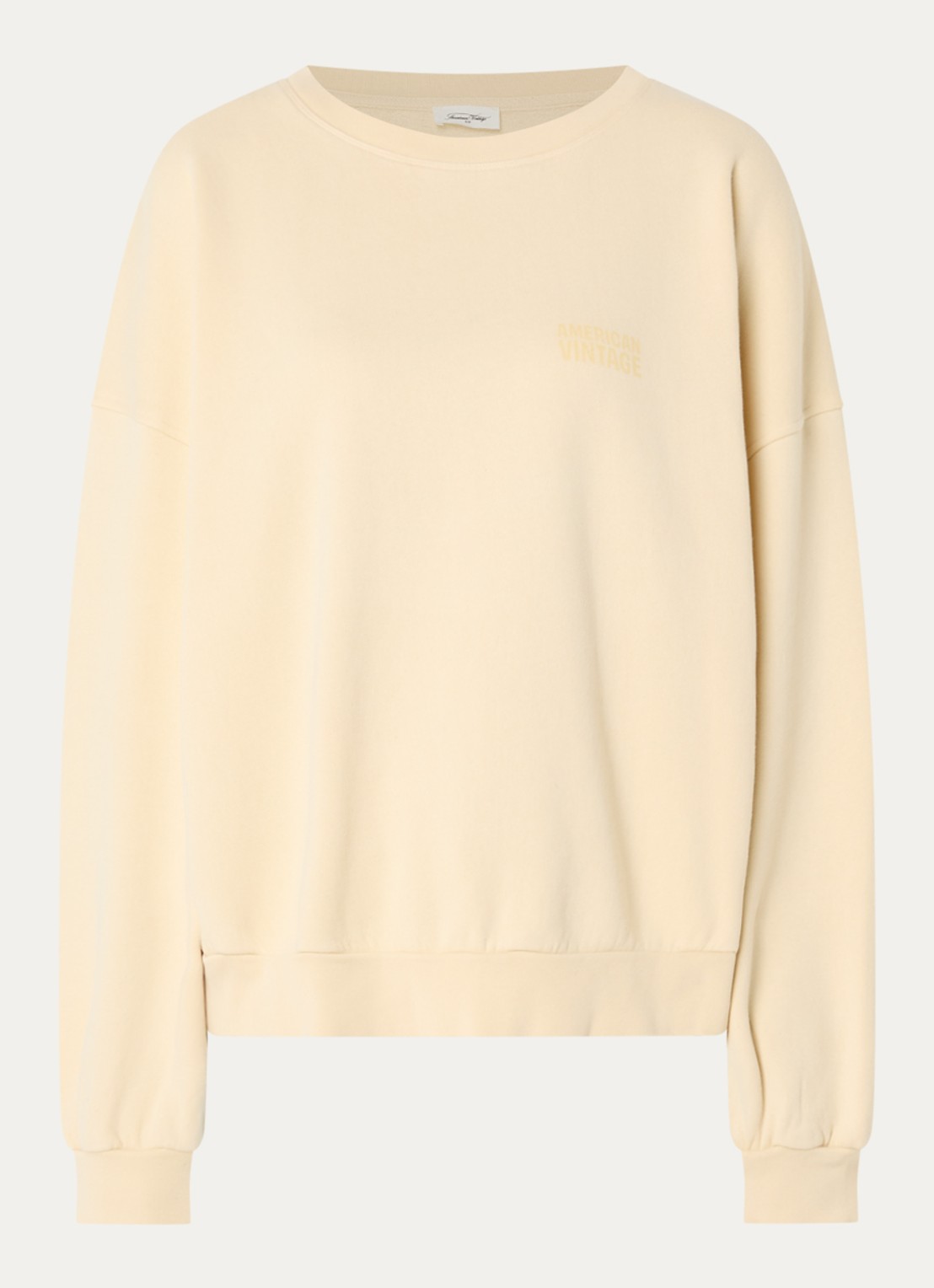 American Vintage Limonade sweater met logo - voorkant lichtgeel