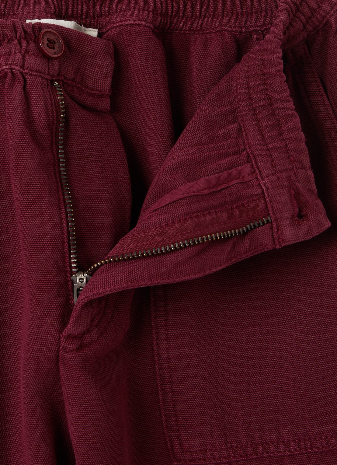 American Vintage Loose fit broek met steekzakken - detail bordeauxrood