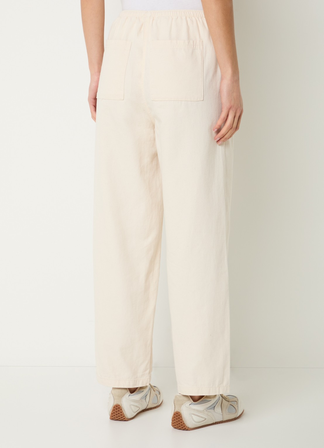 American Vintage Lycaz high waist straight fit broek met steekzakken - achterkant 4 gebroken wit