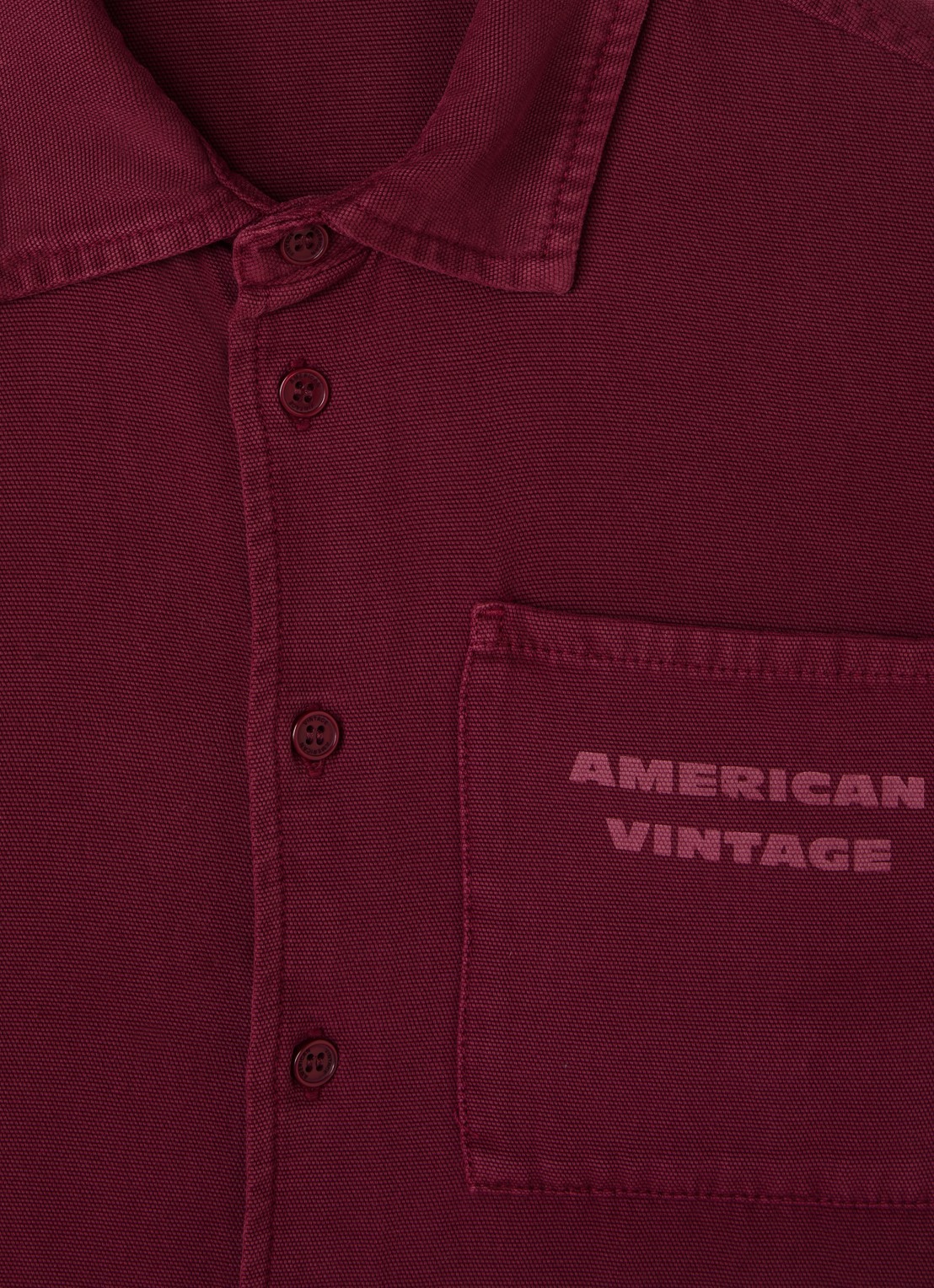 American Vintage Lykaz blouse met logo - detail 3 bordeauxrood