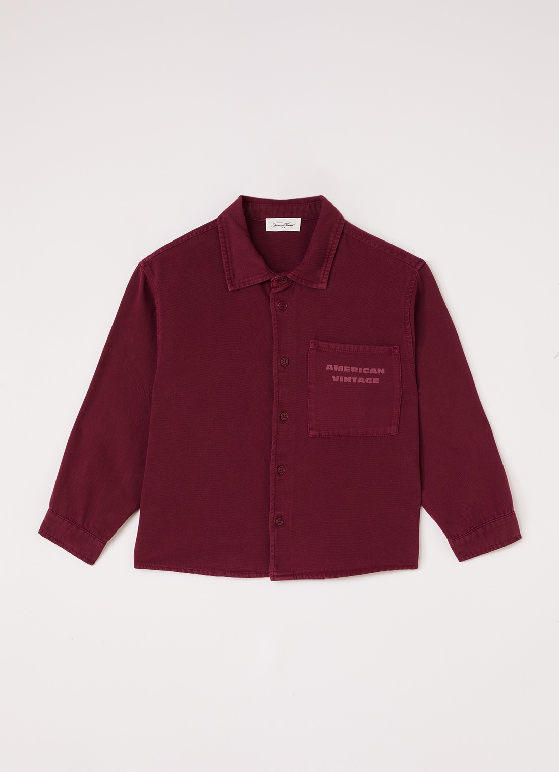 American Vintage Lykaz blouse met logo - voorkant bordeauxrood