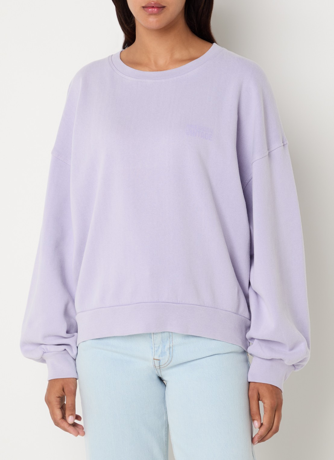American Vintage Parme sweater met logo - detail paars