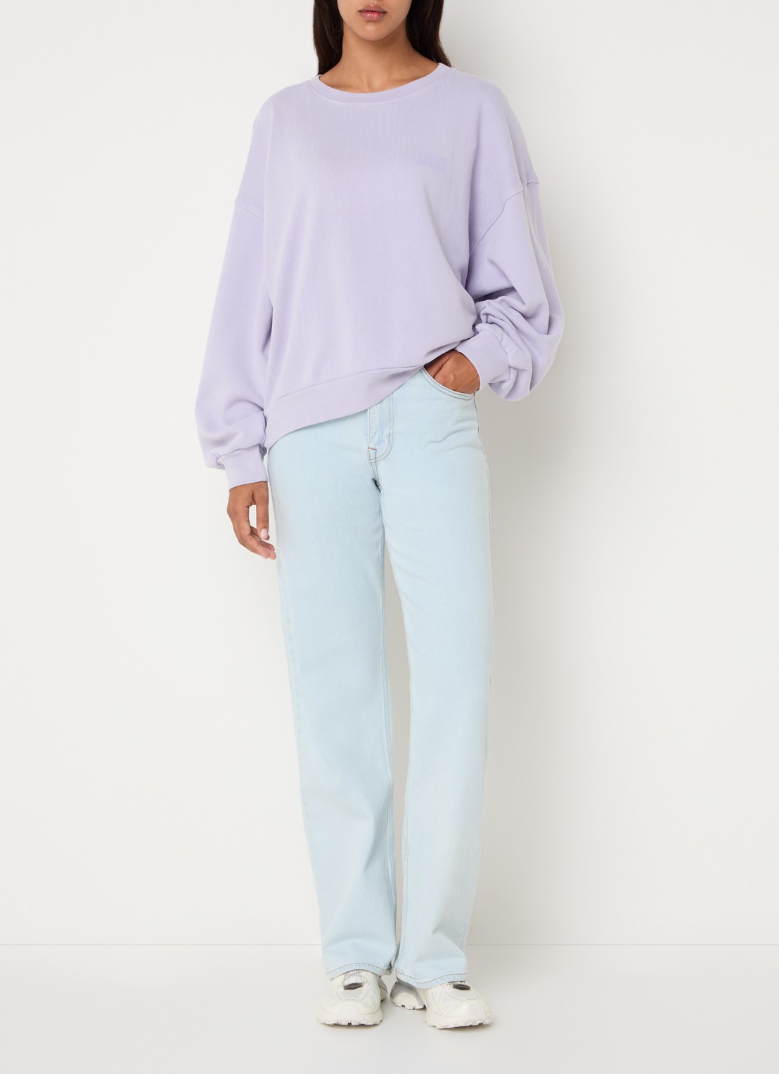 American Vintage Parme sweater met logo - voorkant 4 paars