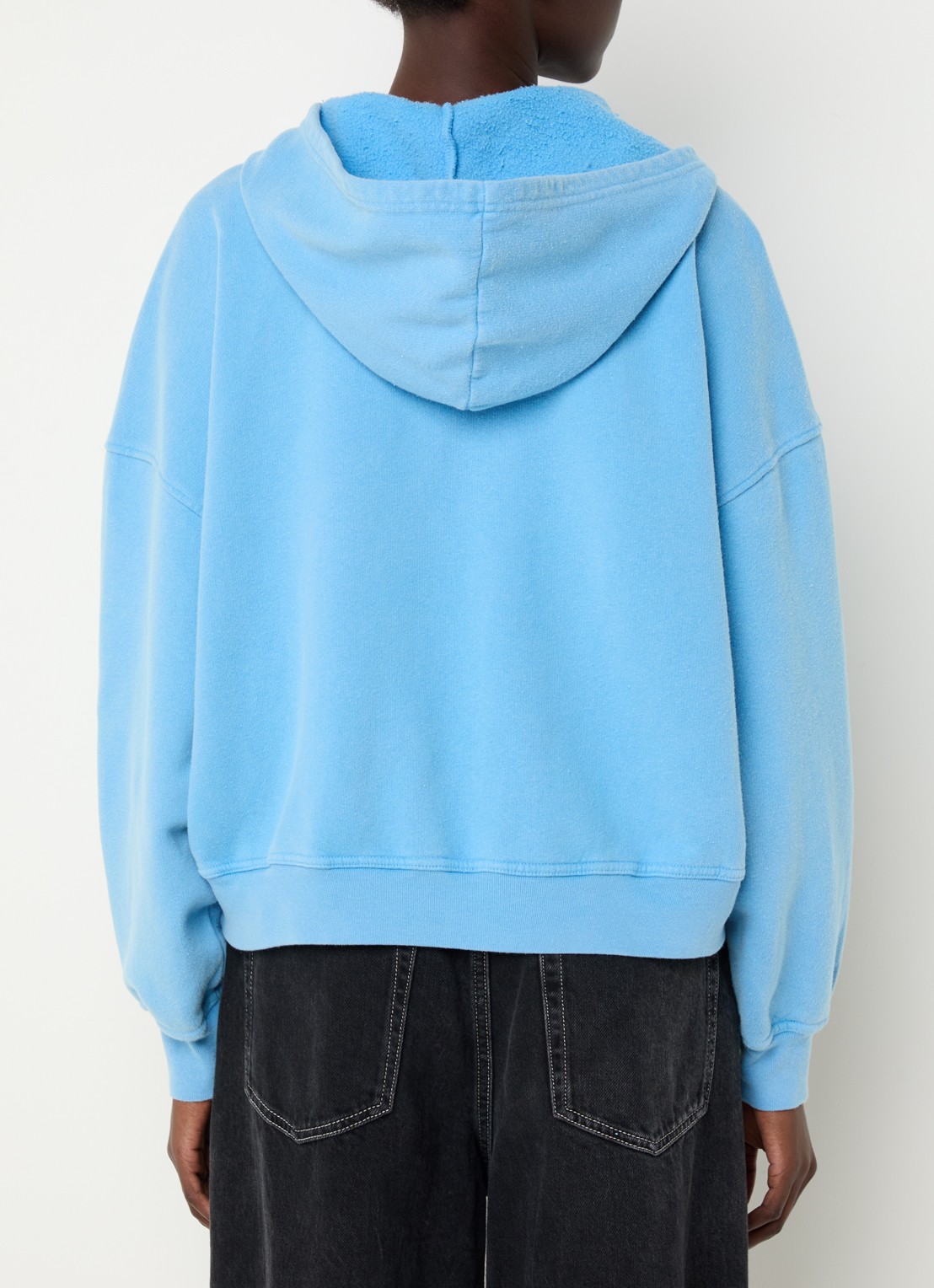 American Vintage Plizzy hoodie met logo - achterkant royalblauw